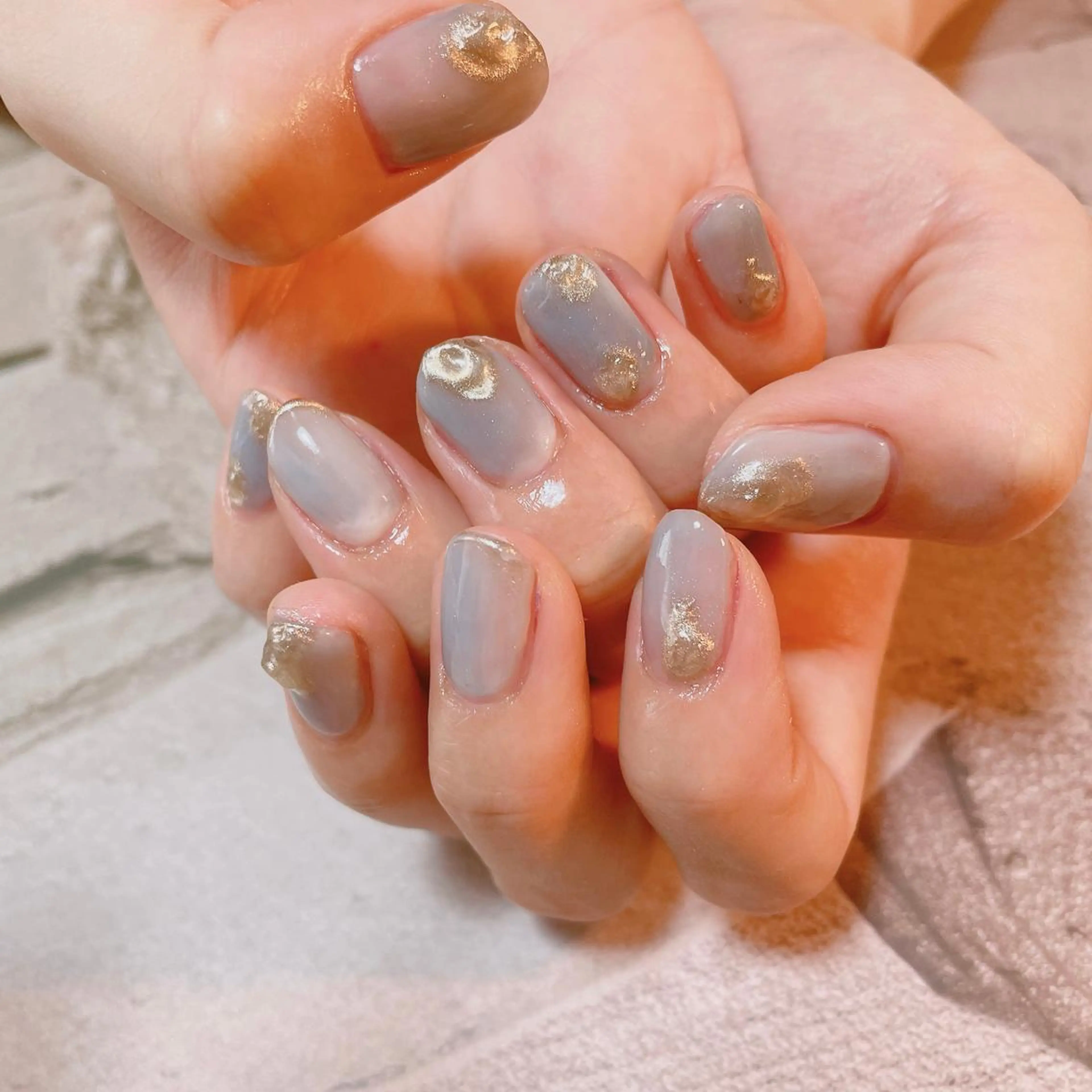 ネイル ブルー ニュアンスネイル ハンドネイル nakamoto yuukaのネイルデザイン