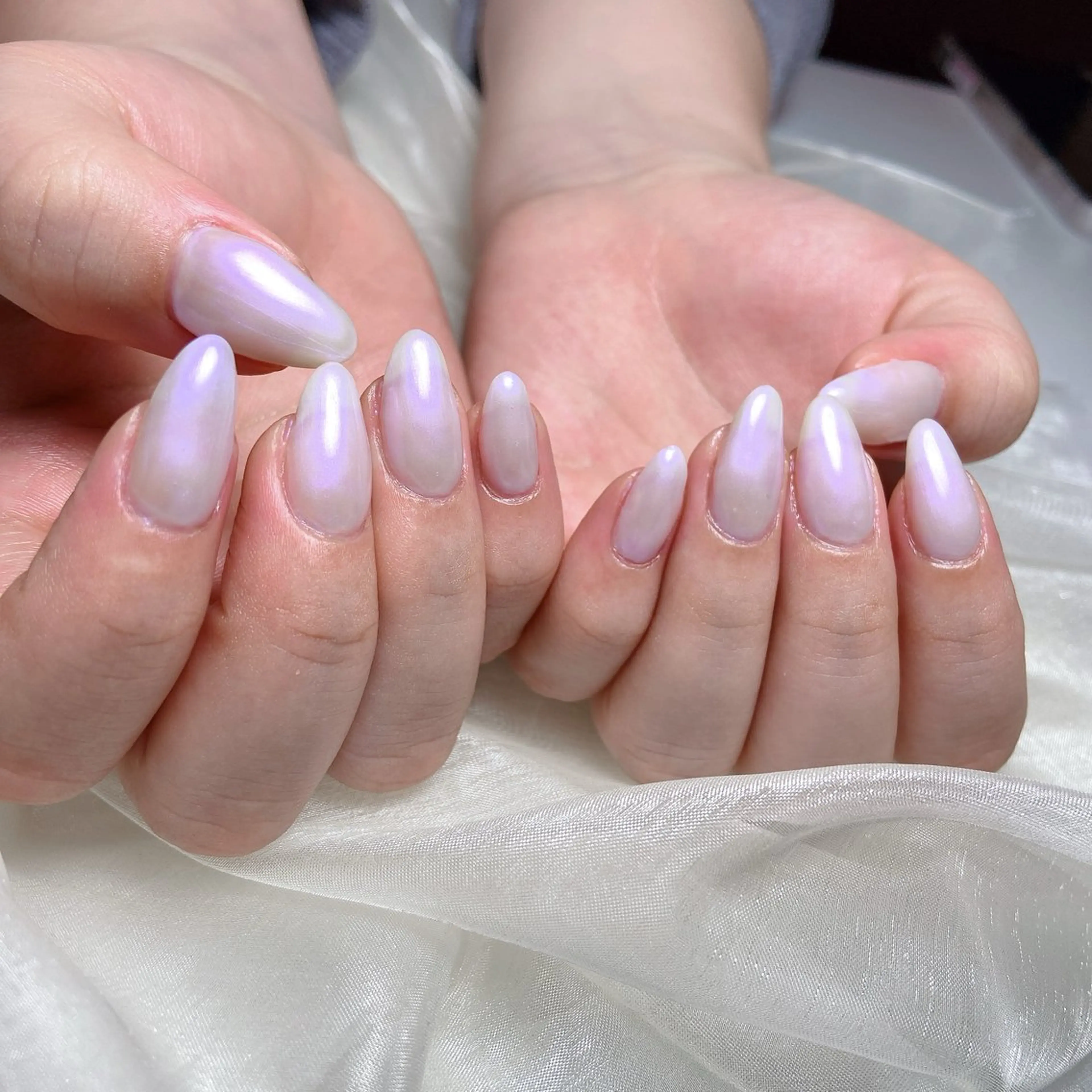 ネイル オーロラネイル ワンカラーネイル ハンドネイル nailsalon REJOICEのネイルデザイン