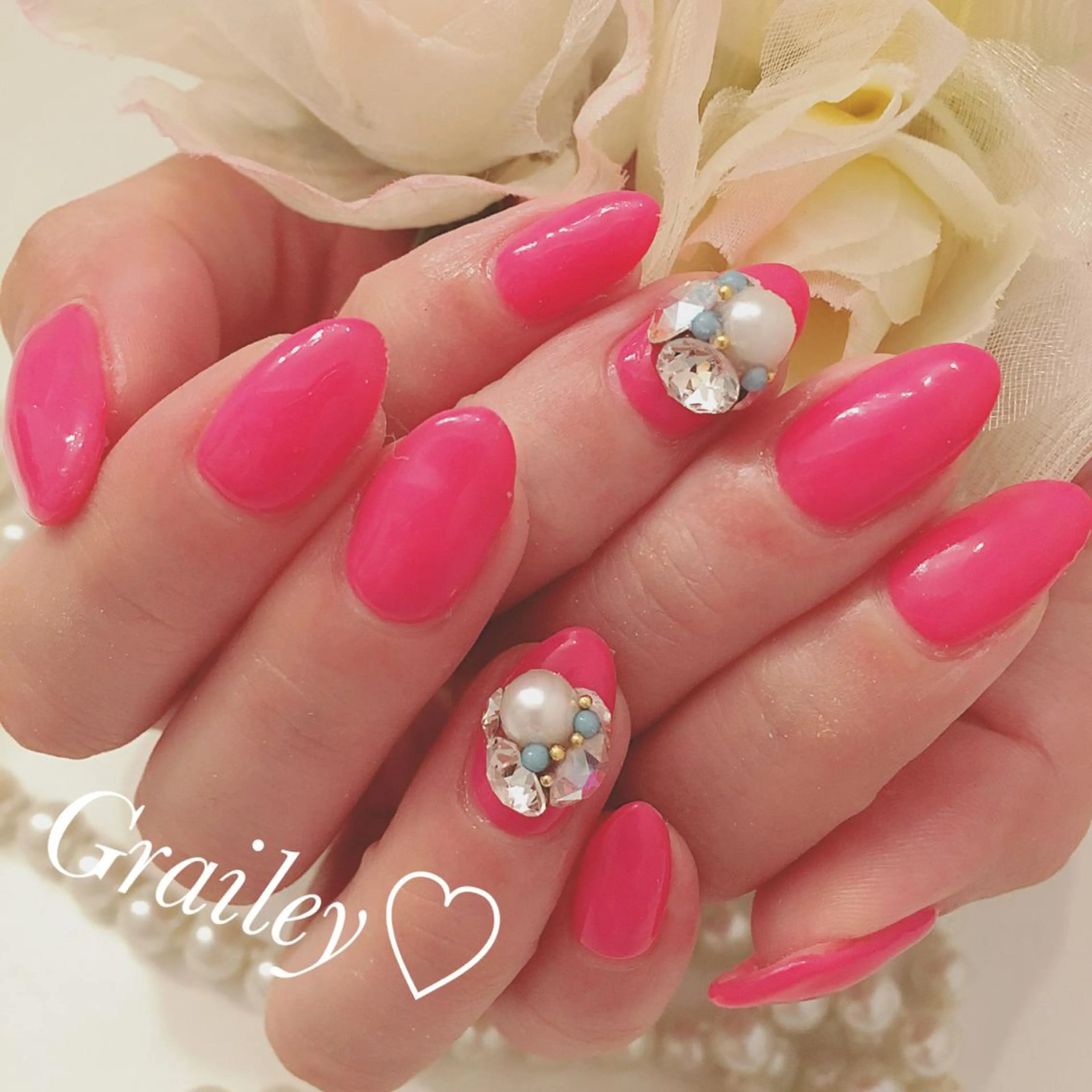 ネイル ストーンネイル nail makoのネイルデザイン