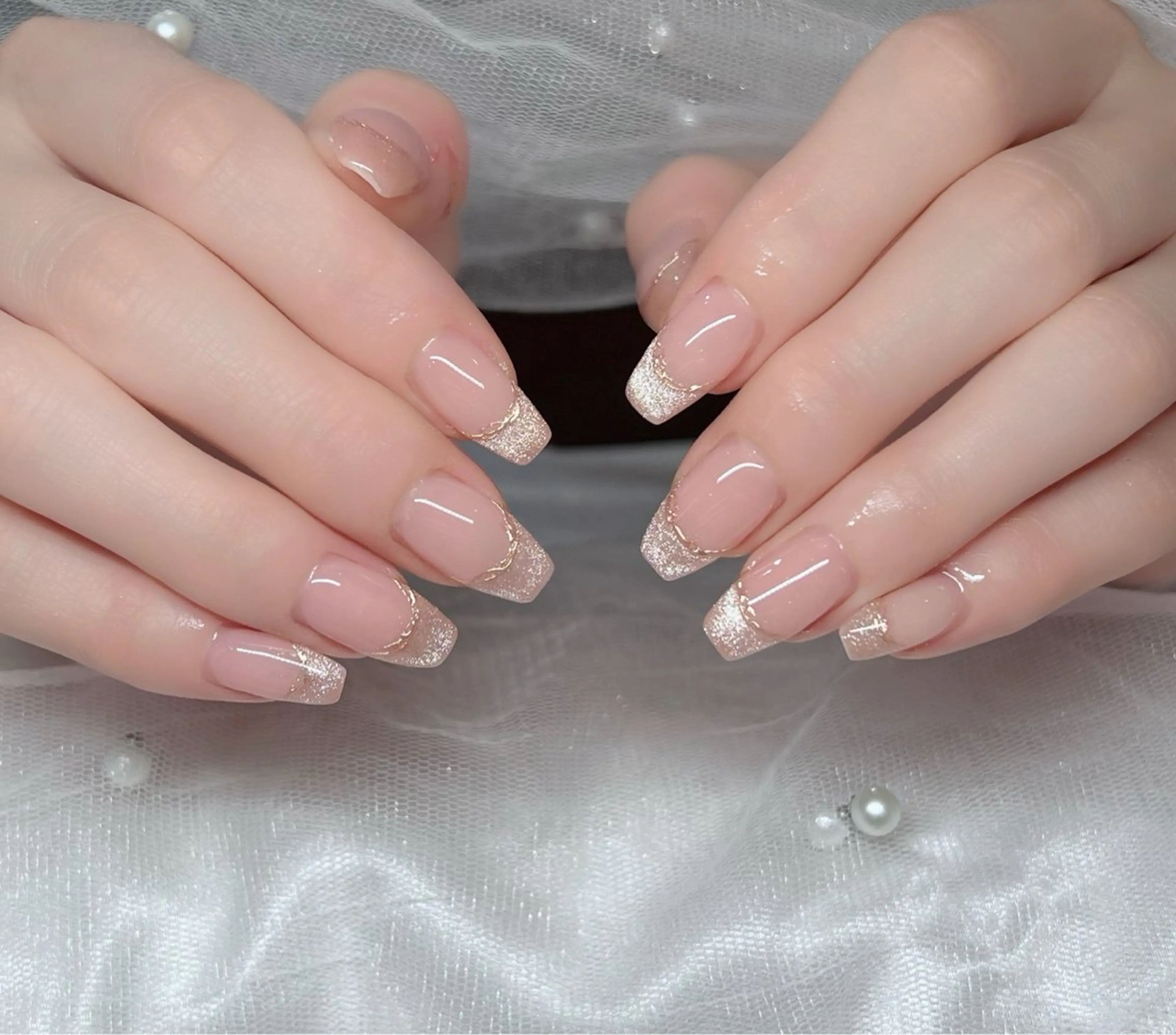 ネイル ハンドネイル 🎀PG🩵 ネイルサロンのネイルデザイン