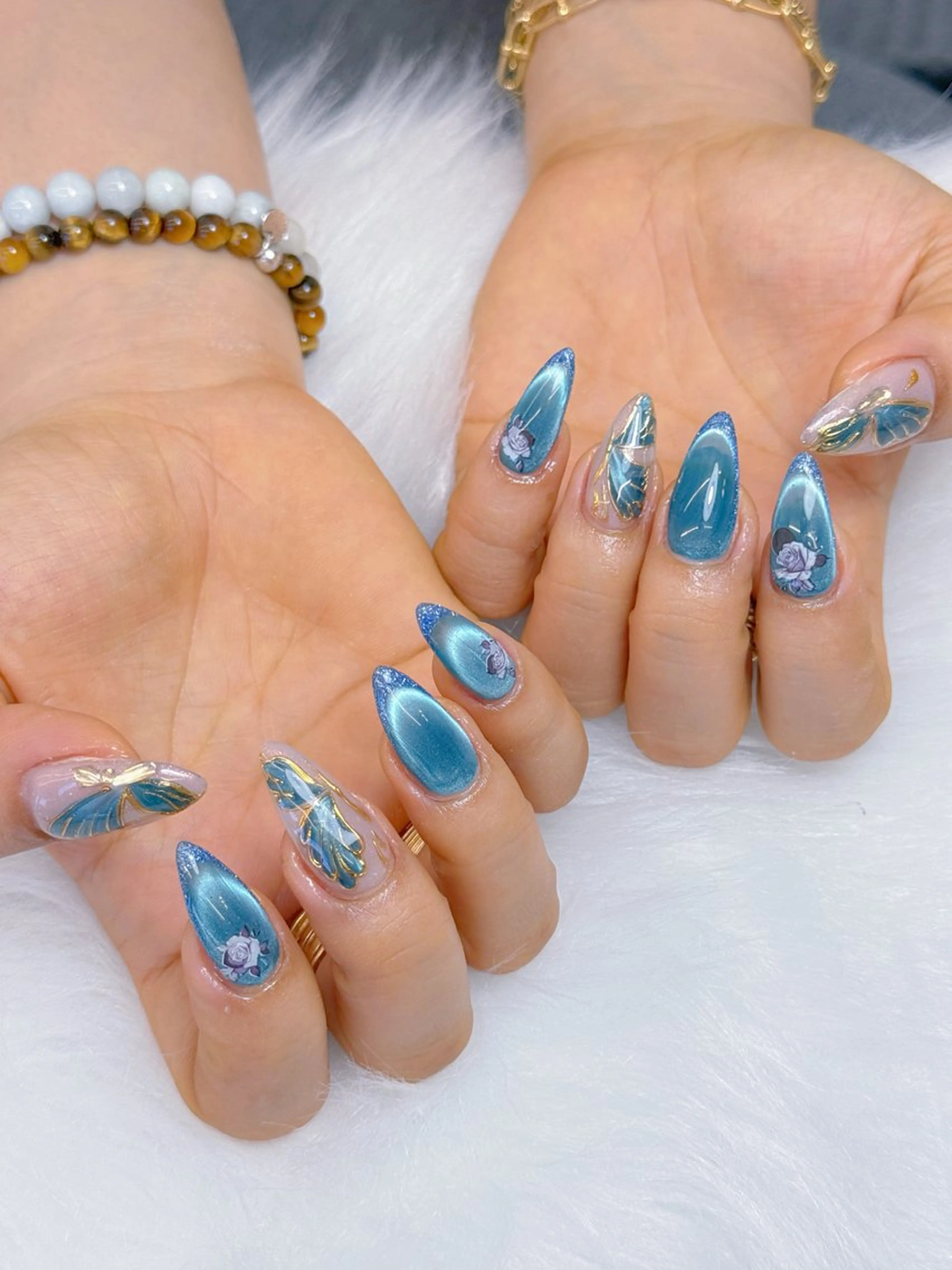 ネイル チークネイル 長さ出し フットネイル 韓国ネイル マグネットネイル Luxe Nailのネイルデザイン