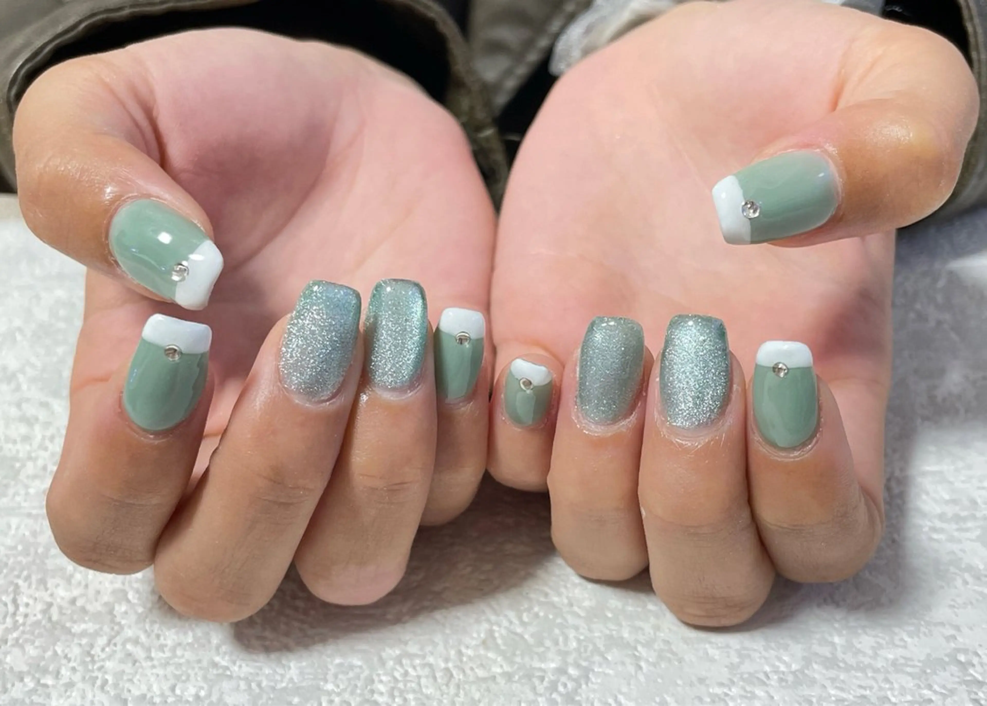 ネイル オーロラネイル フットネイル フレンチネイル ジェルネイル 韓国ネイル ハンドネイル Mogu nail 二子玉川のネイルデザイン