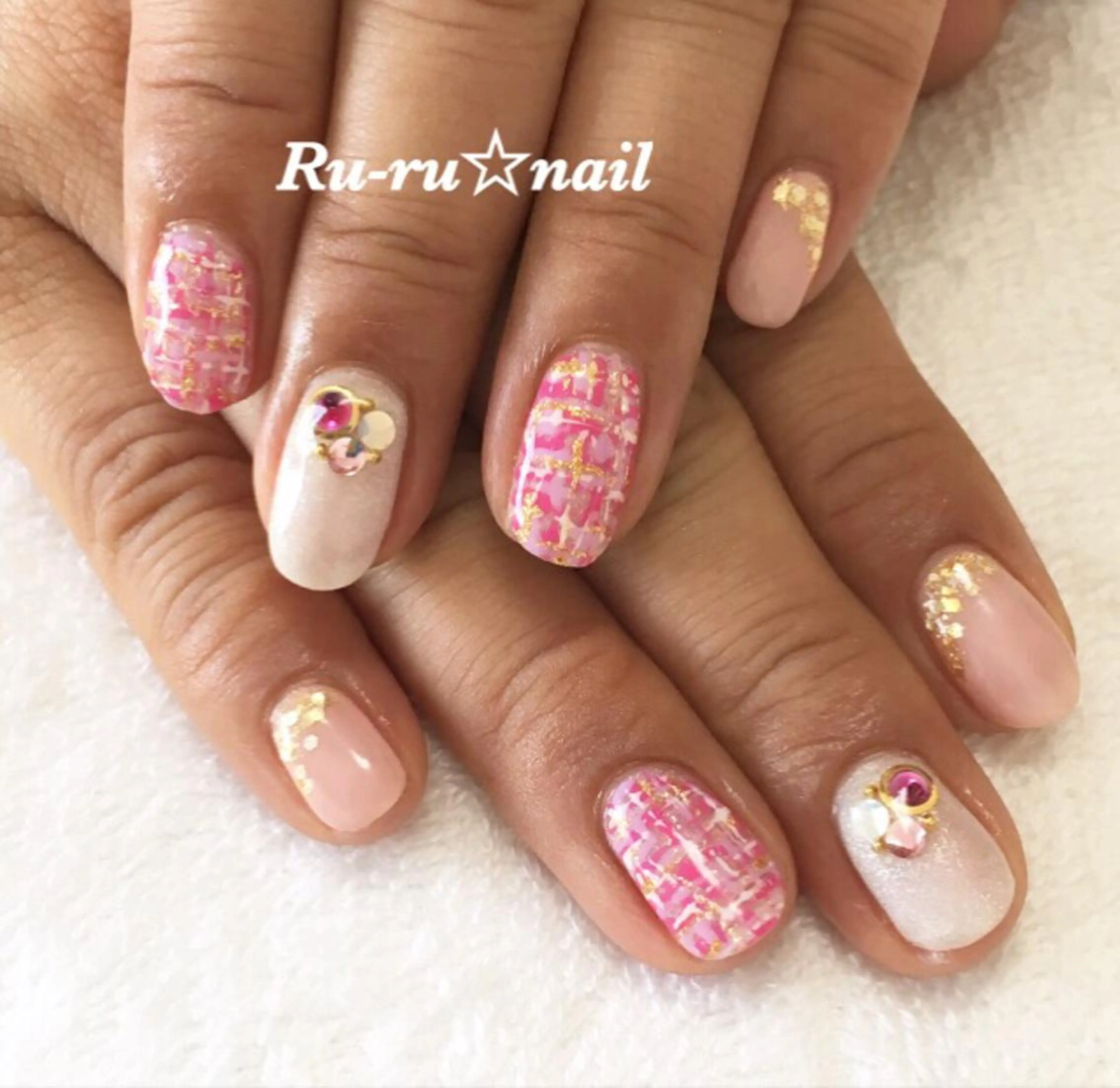 ミディアム ネイル Ru-ru ☆nailのネイルデザイン