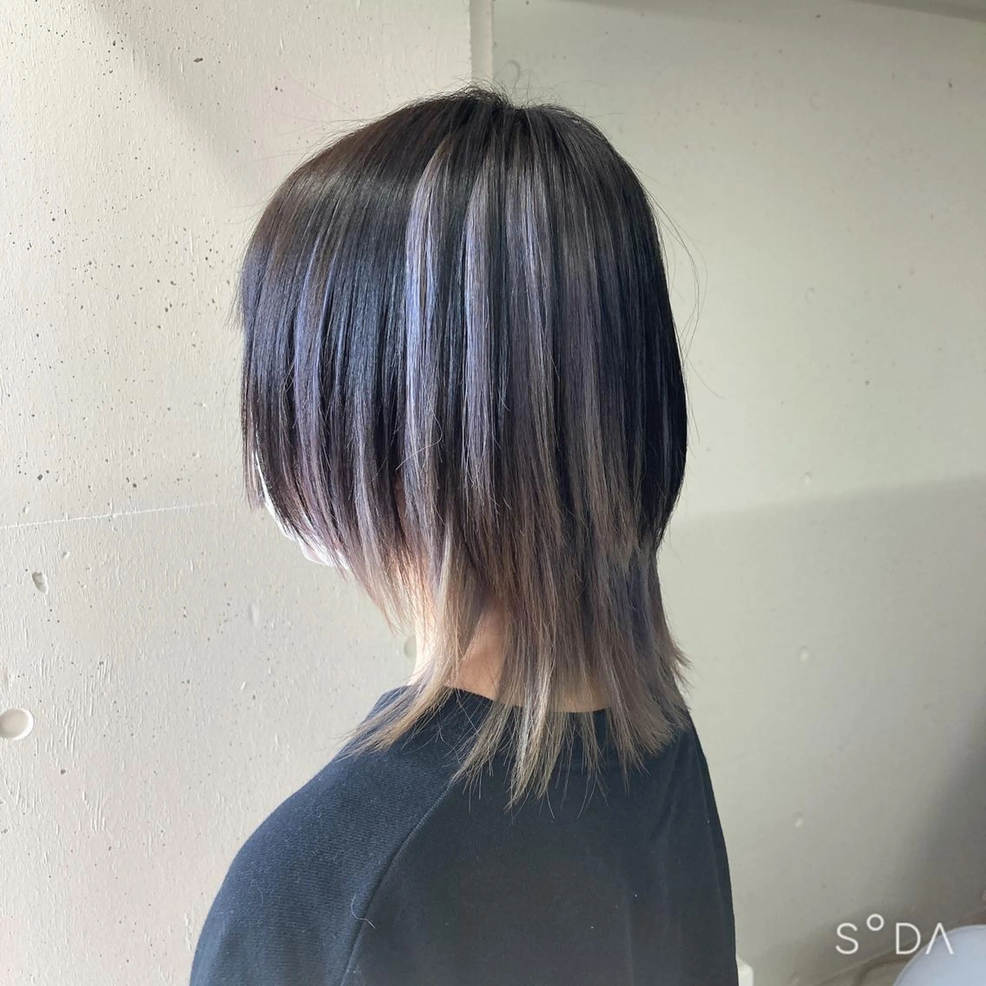 ミディアム カラー 黒髪 ラベンダーカラー ミルミー美容室所属・🦄💒💓齎藤 七海子🦄💒💓のマツエク・マツパデザイン