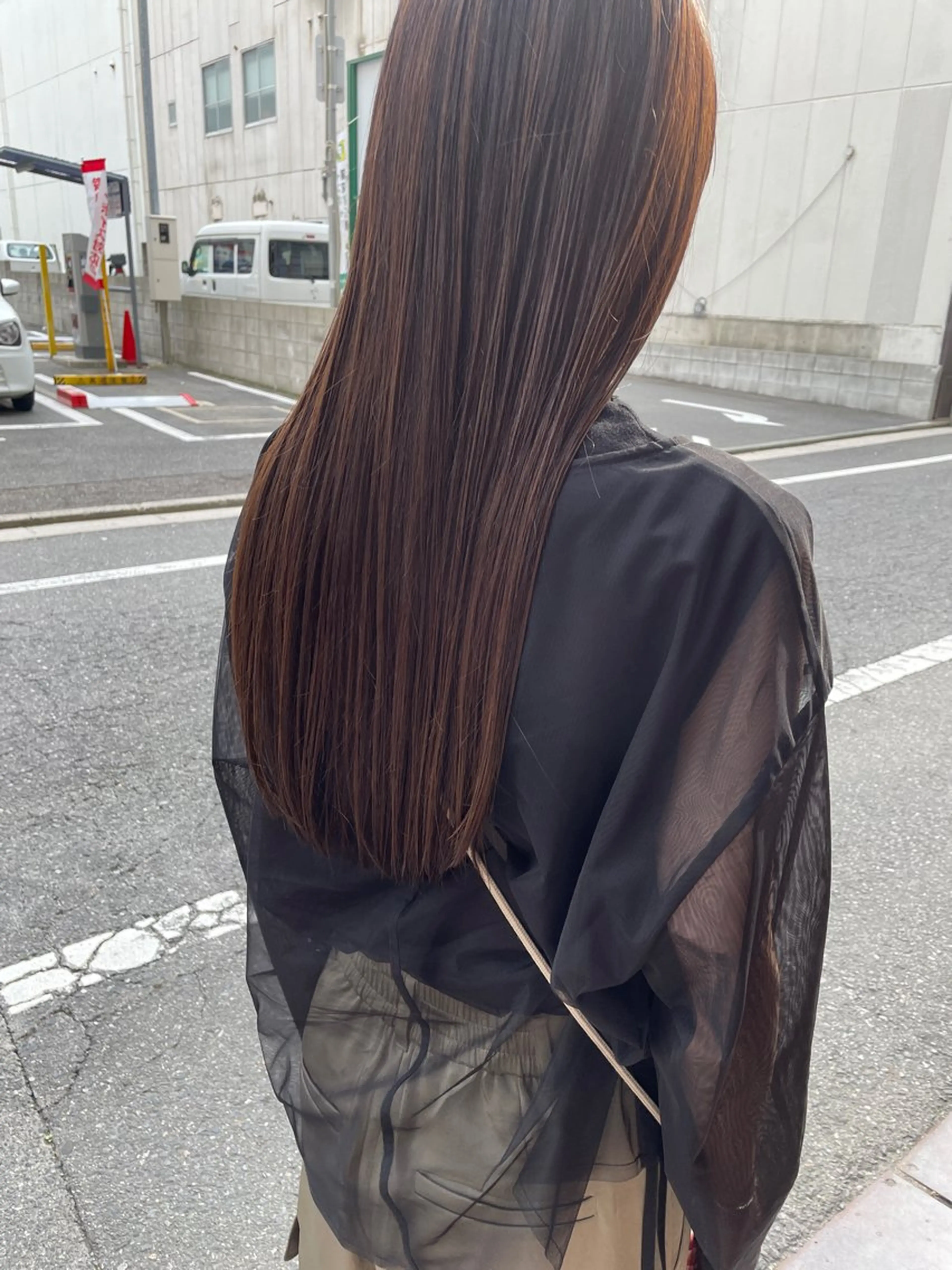 ロング カット ヘアカラー トリートメント さの あやねのヘアスタイル