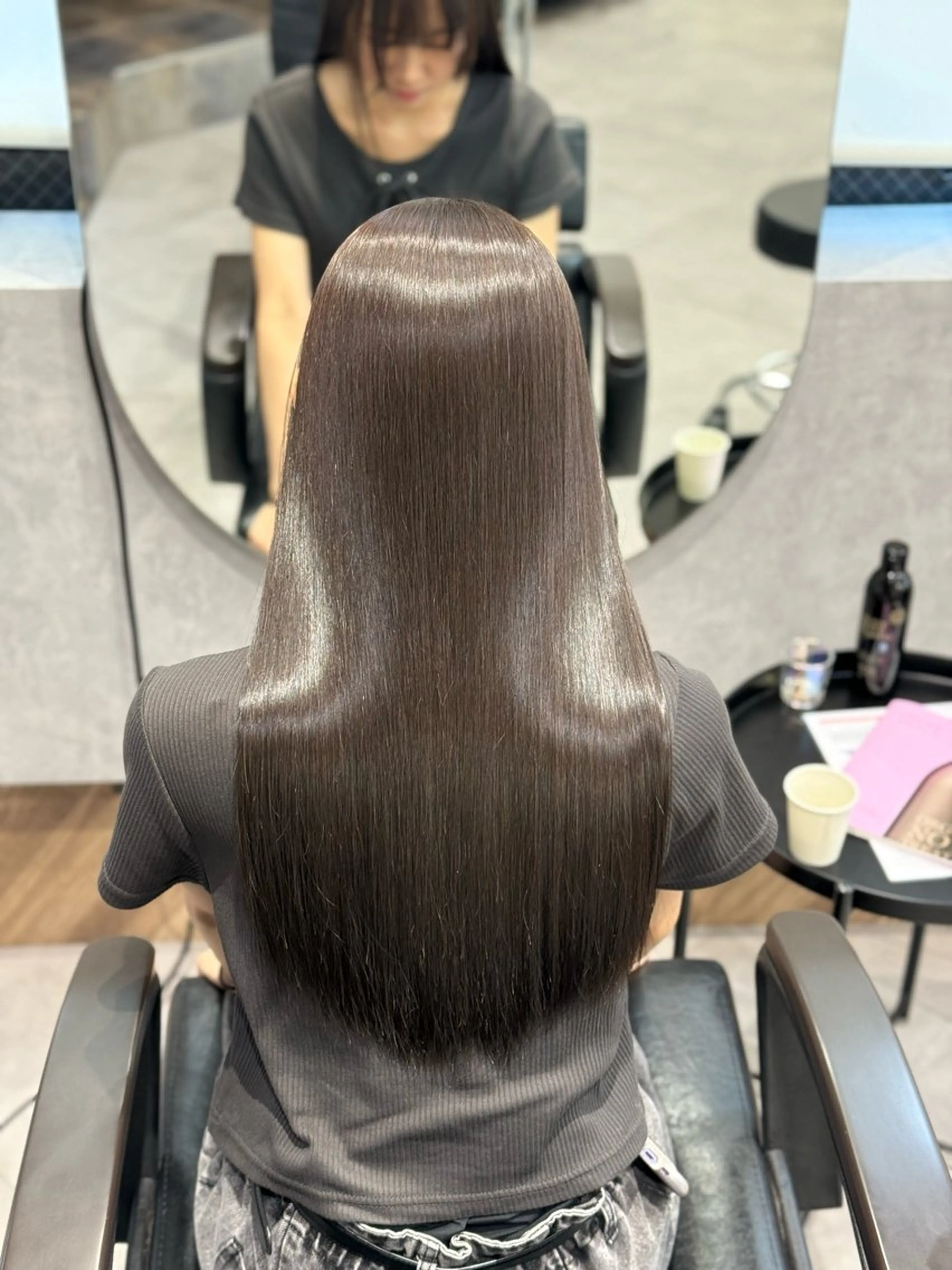 ロング ヘアカラー トリートメント 柴田樹/大人可愛い 艶髪カラー/髪質改善のヘアスタイル