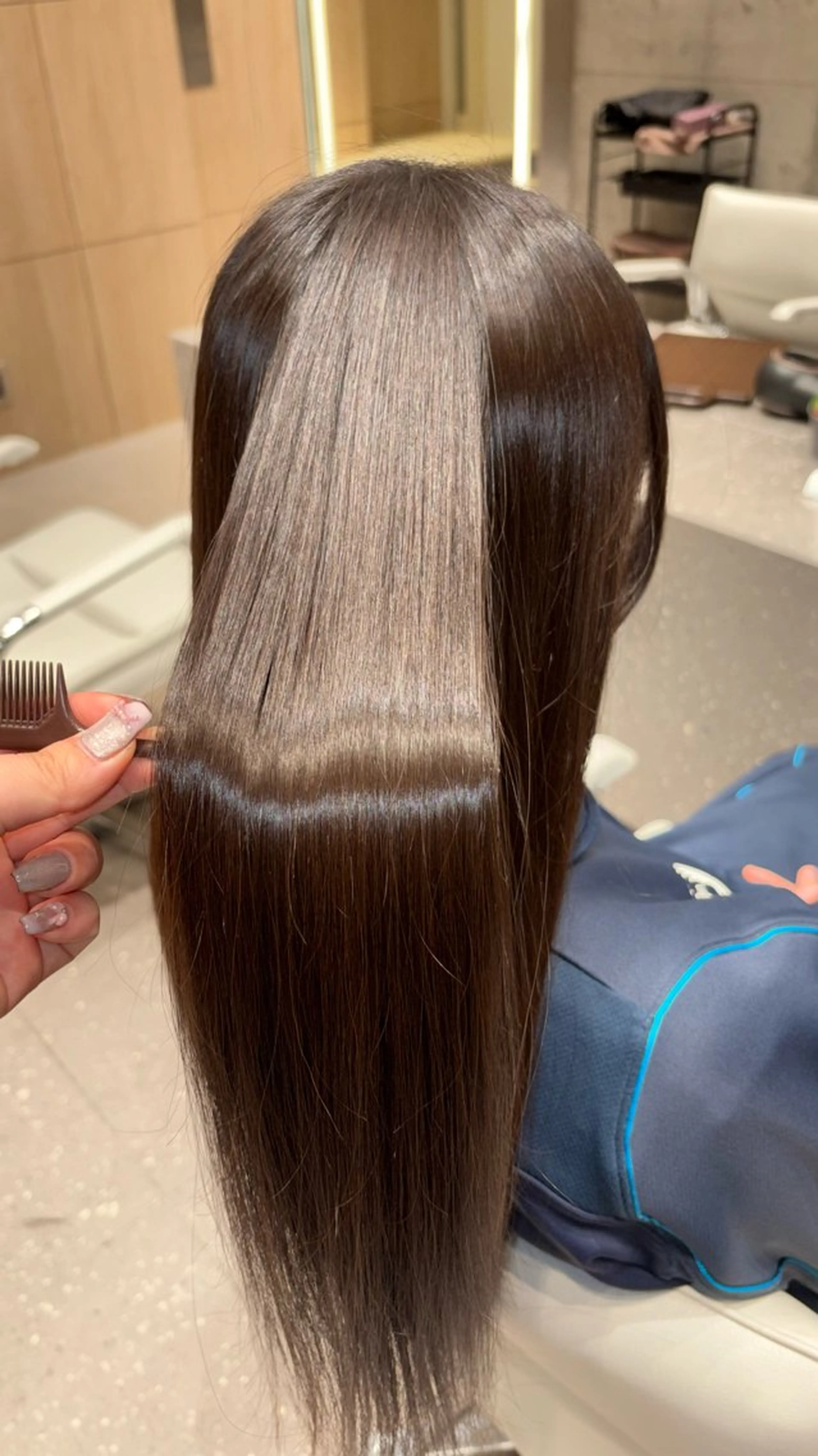 セミロング 縮毛矯正 カット 縮毛矯正 lafith hair ponte 船橋店所属・🫧‪透明感カラー 🫧𝑳𝒖𝒏𝒂のヘアスタイル