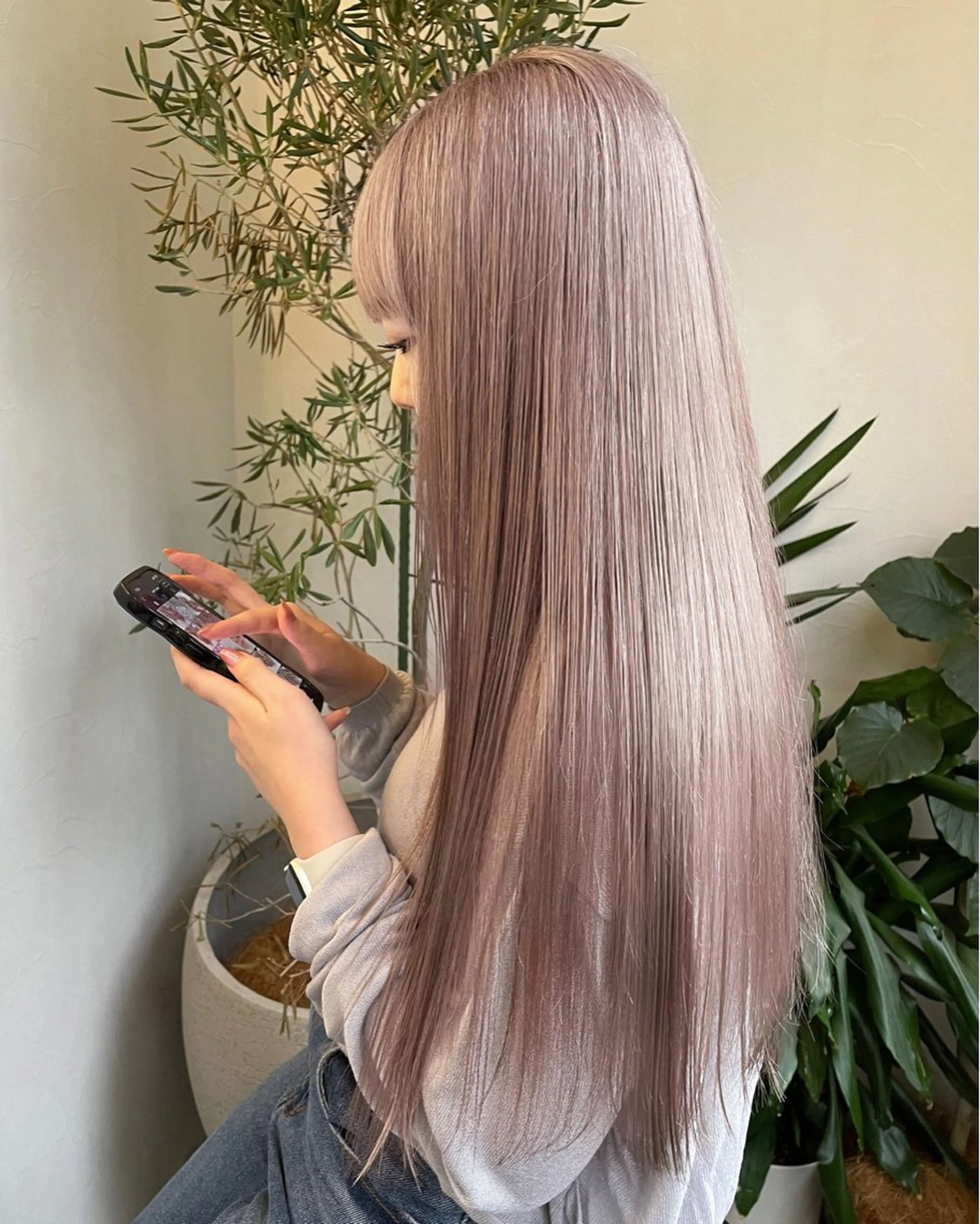 ✨🧡ミニモ限定クーポン🧡✨痛ませないケアブリーチ➕艶カラー➕髪質改善トリートメントの写真