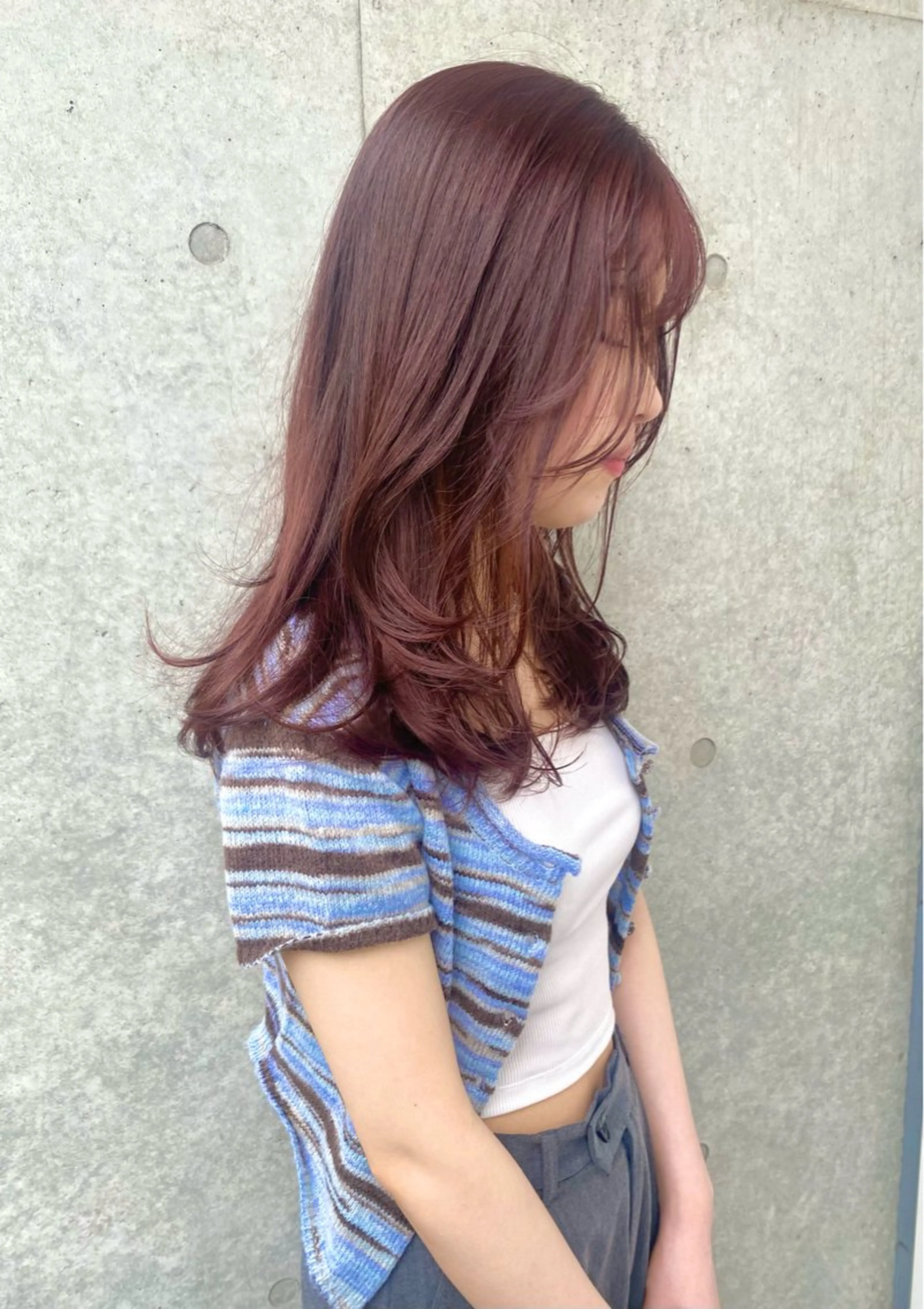 セミロング カラー カット ヘアカラー トリートメント レイヤー/柔色 カラー/SAkiのヘアスタイル