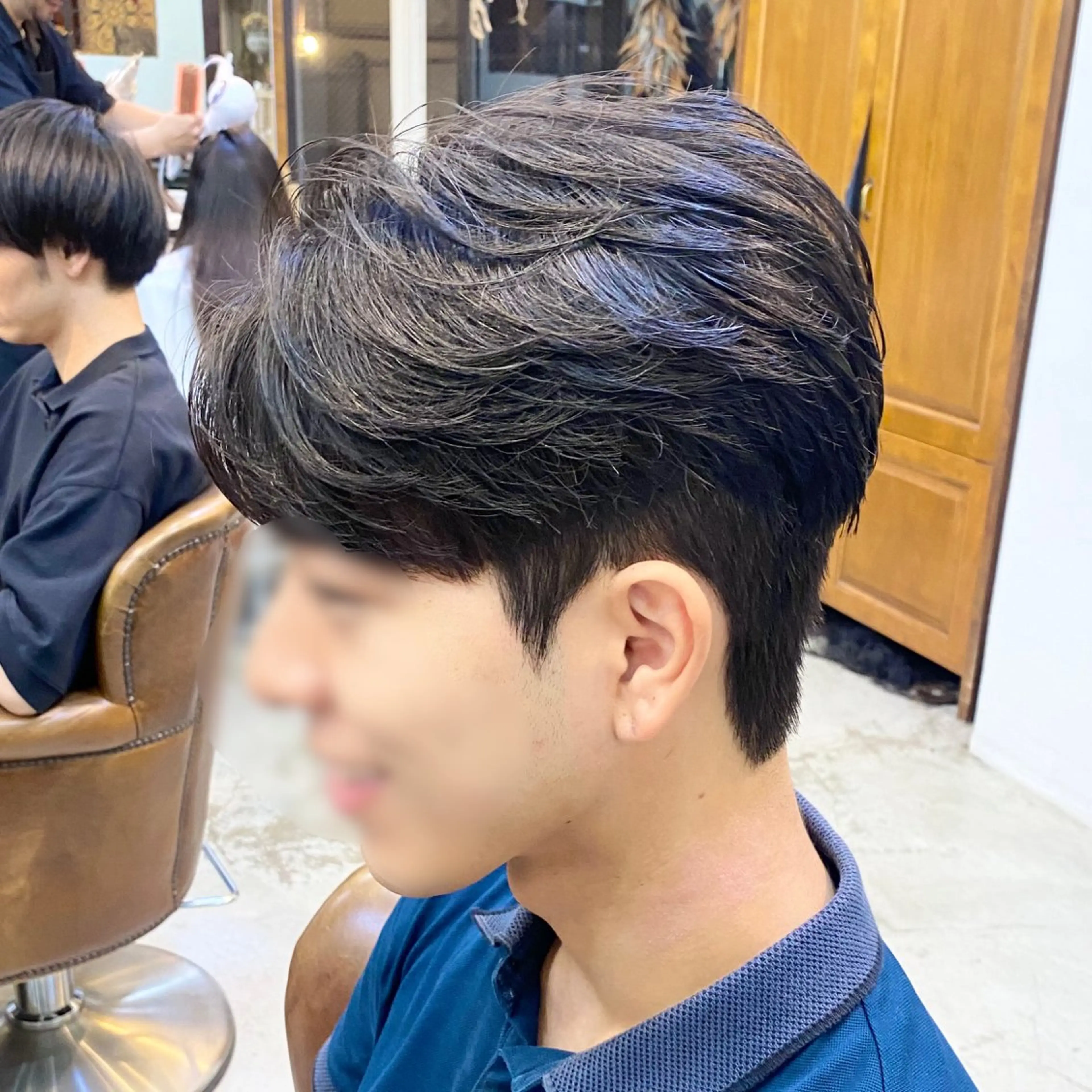 パーマ メンズ センターパート ダウンパーマ メンズパーマ 刈り上げ カット パーマ Vicke所属・メンズ専門/韓国風 ❤️‍🔥吉野あいかのヘアスタイル