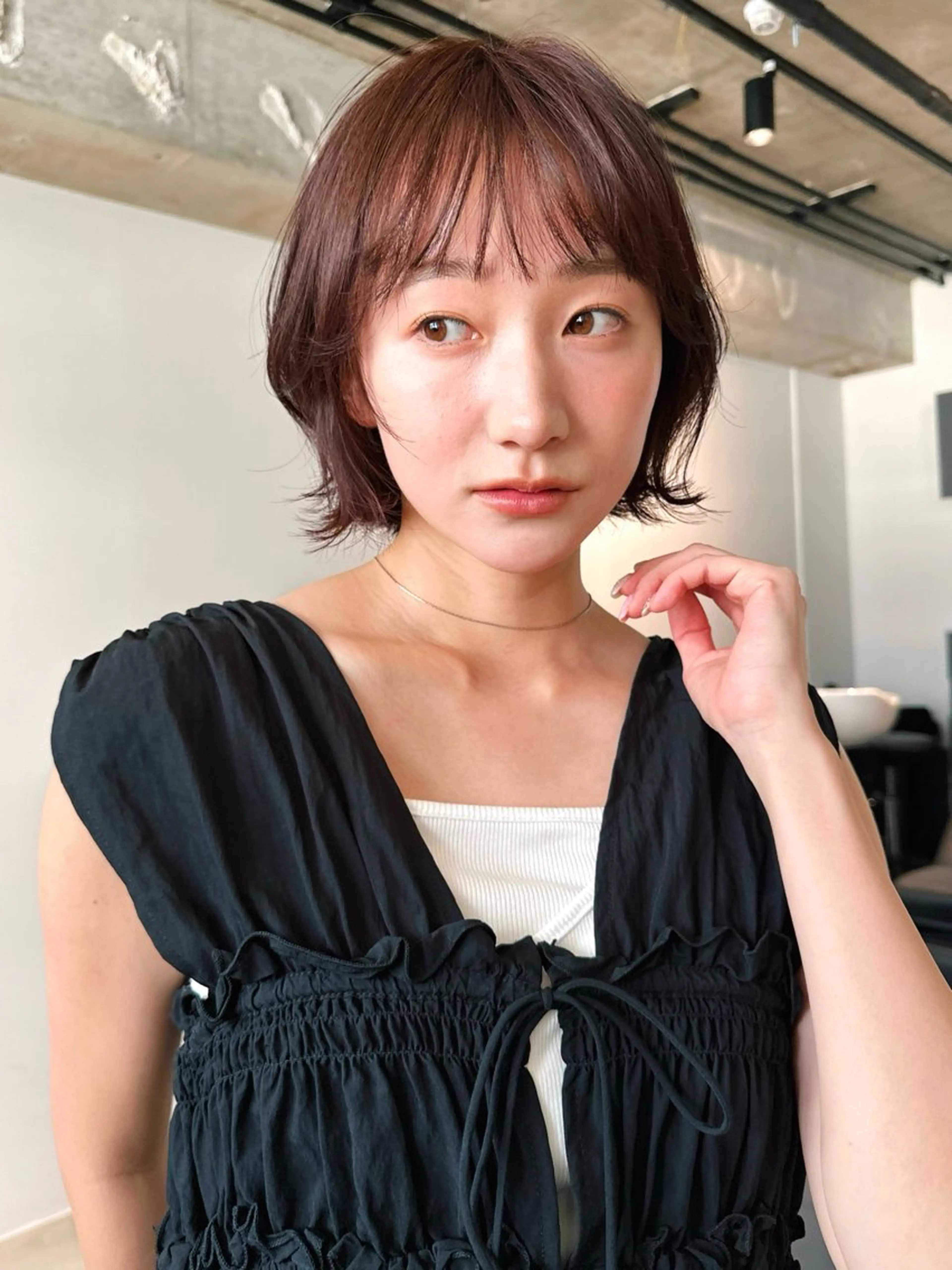 ショート カラー パーマ 🫧小顔×似合わせ× 透明感カラー🫧のヘアスタイル