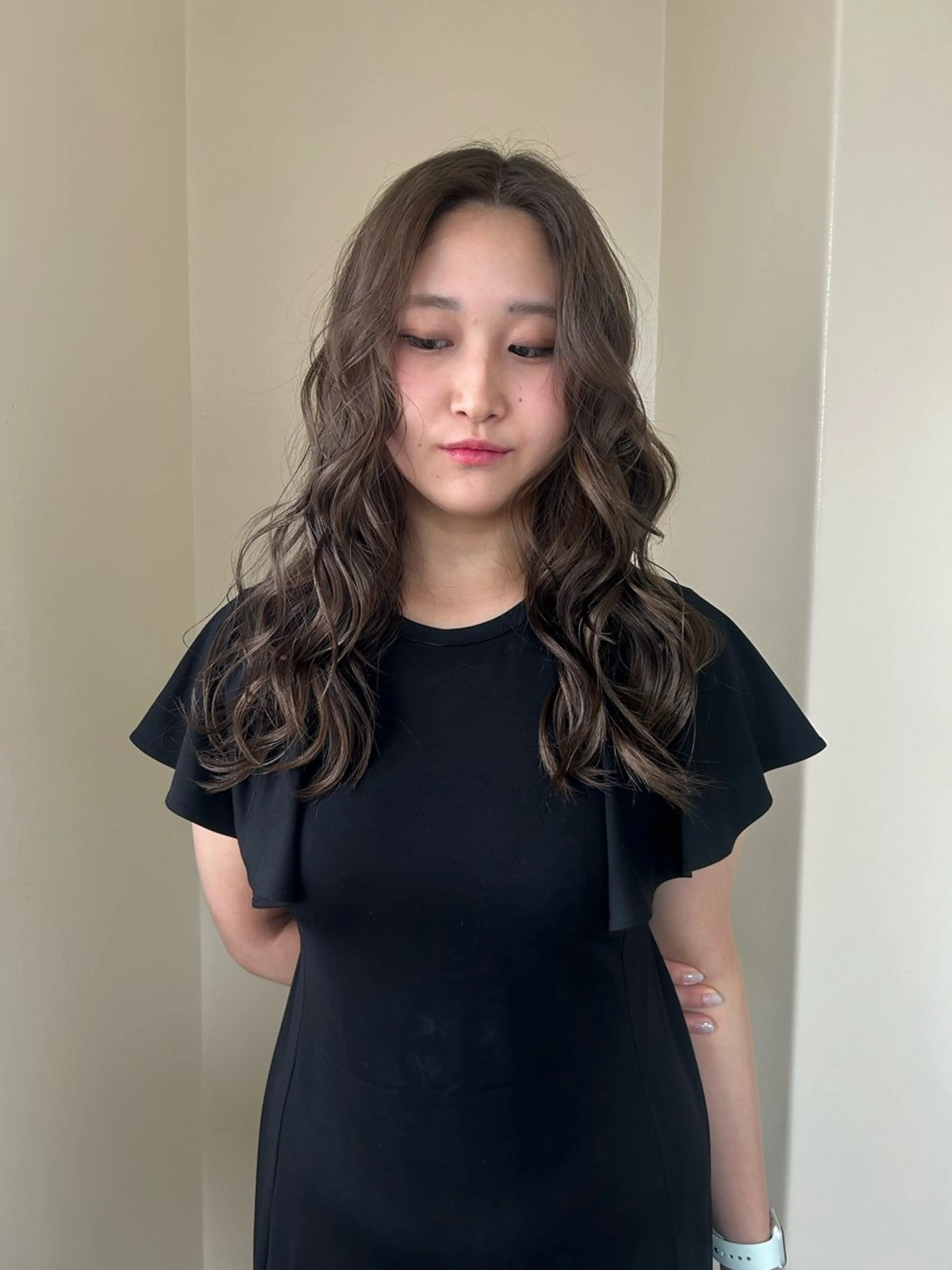 ロング カラー グレージュ ヘアカラー トリートメント ☕️結【suii.】 ボブ/ヘアセット☕️のヘアスタイル