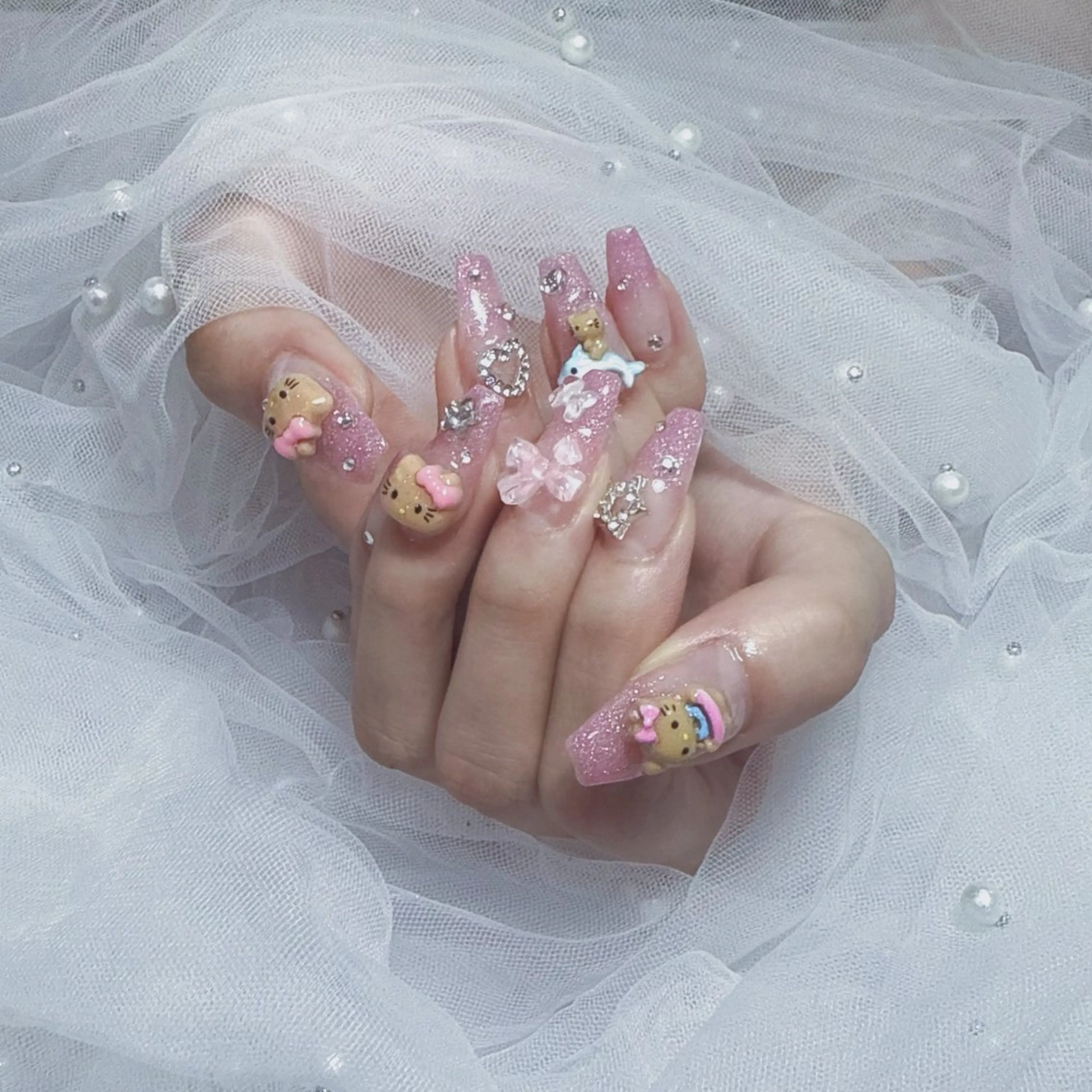 【HANDオフ無し】チップ長さだし10本+90分パーツつけ放題【ワンカラーorラメグ】の写真