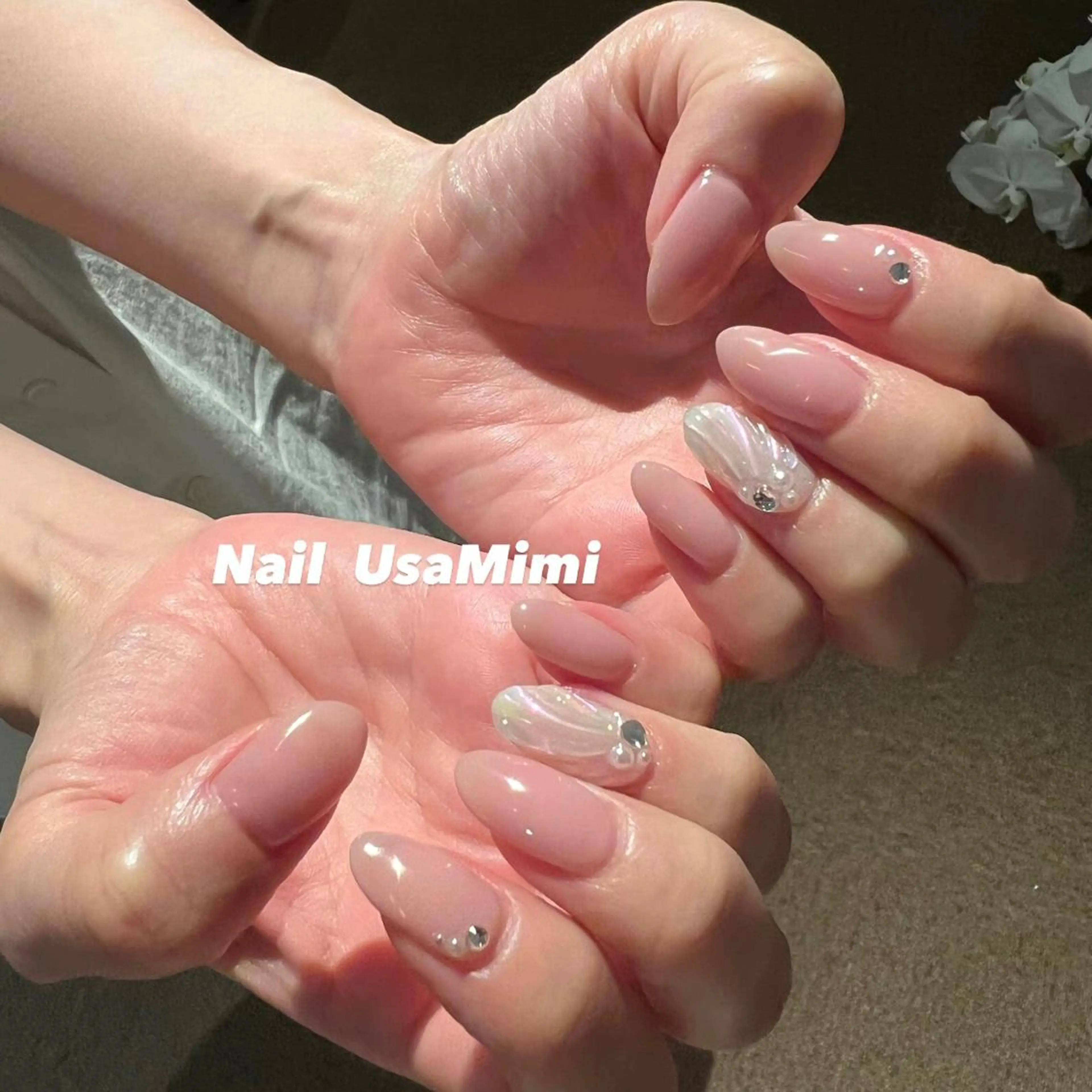 ネイル クリアネイル フットネイル ジェルネイル マグネットネイル 持ち込み 本町ネイルNail UsaMimiのネイルデザイン
