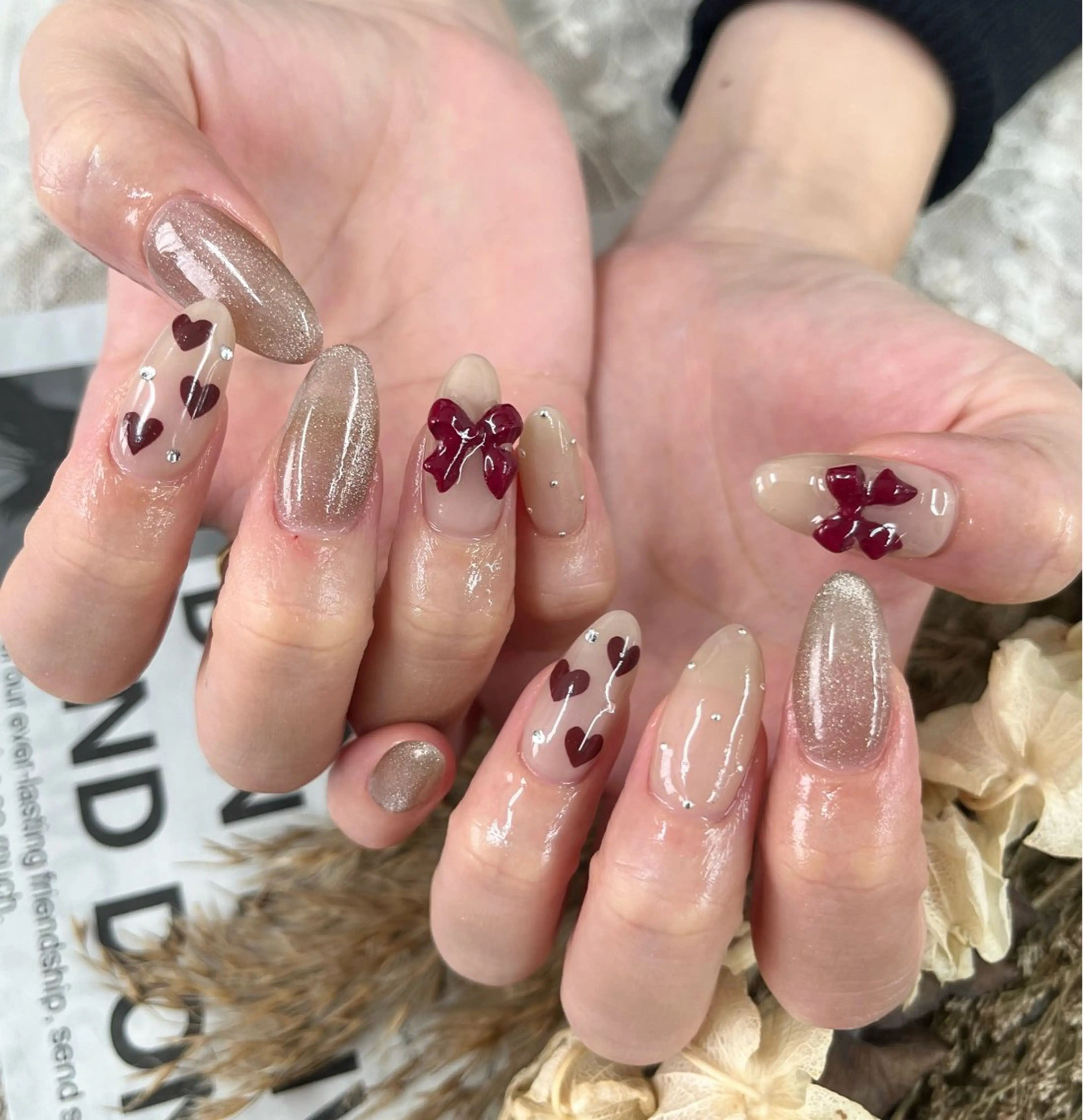 ネイル リボン ハンドネイル Basic町田本店 Suzunaのネイルデザイン