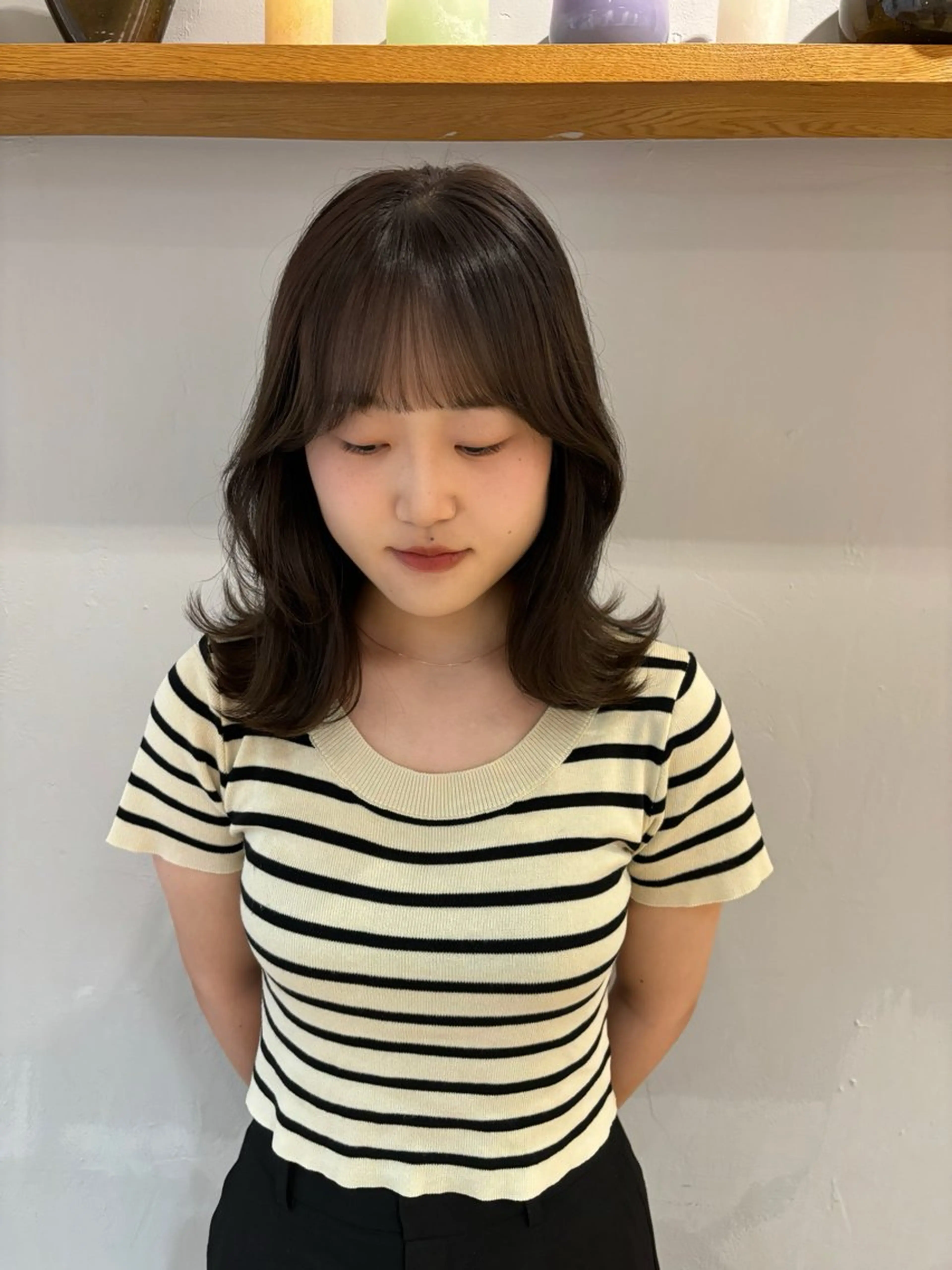 ミディアム カラー ヘアカラー トリートメント オリーブ/縮毛♡ Natsuno🩰のヘアスタイル