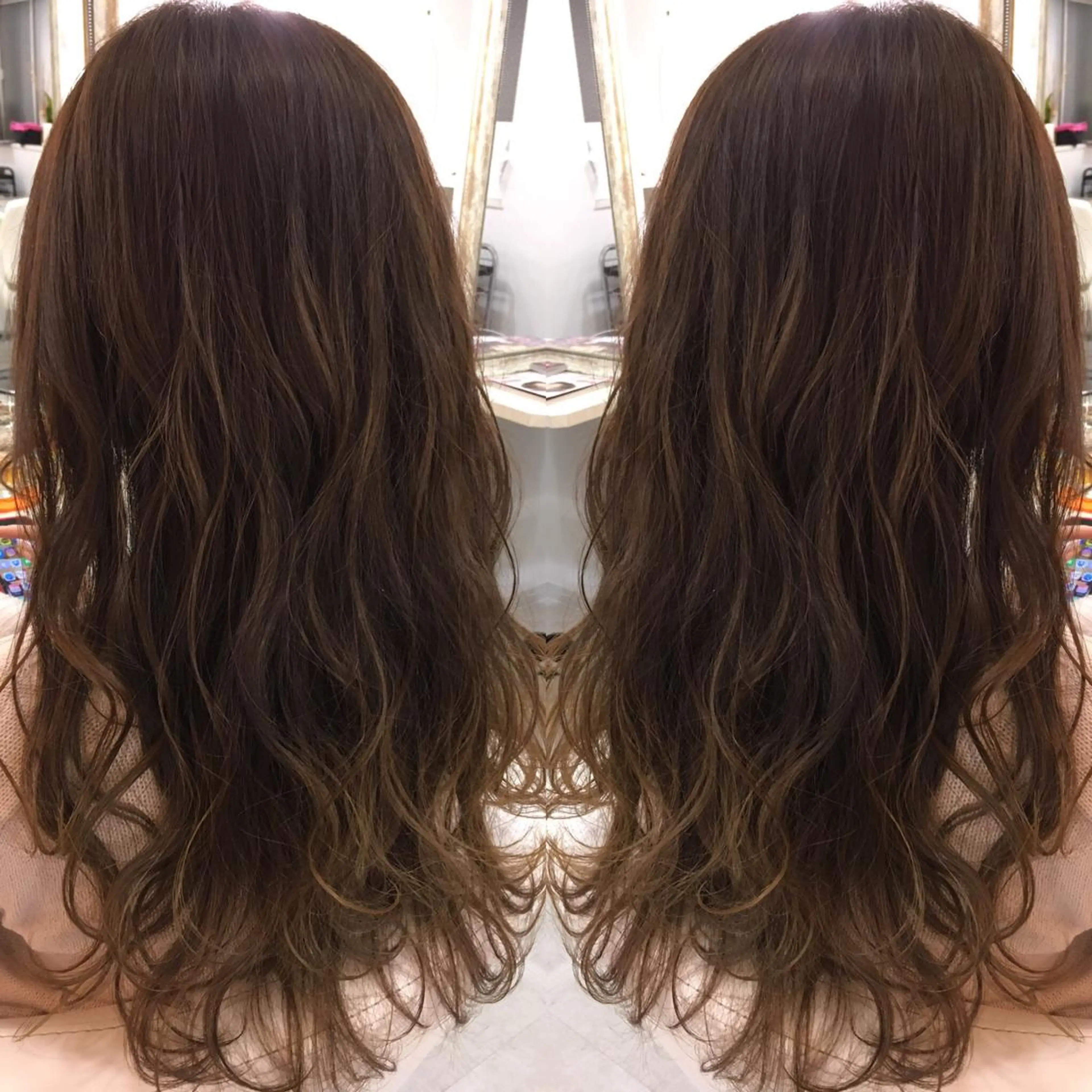 セミロング ロング カラー 髪質改善 中川　翔のヘアスタイル