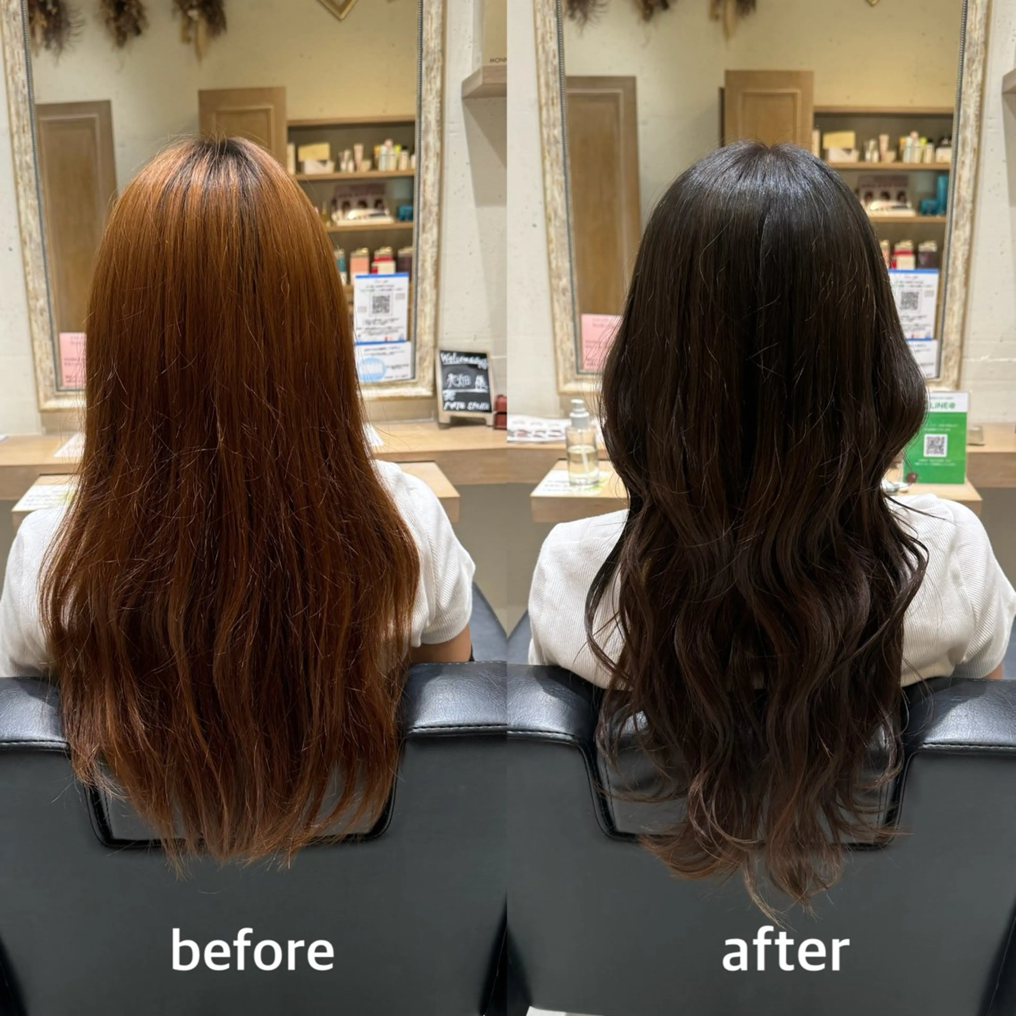 カラー 透明感カラー オレンジ ヘアカラー 透明感カラー/顔周り カット/レイヤーにかのヘアスタイル