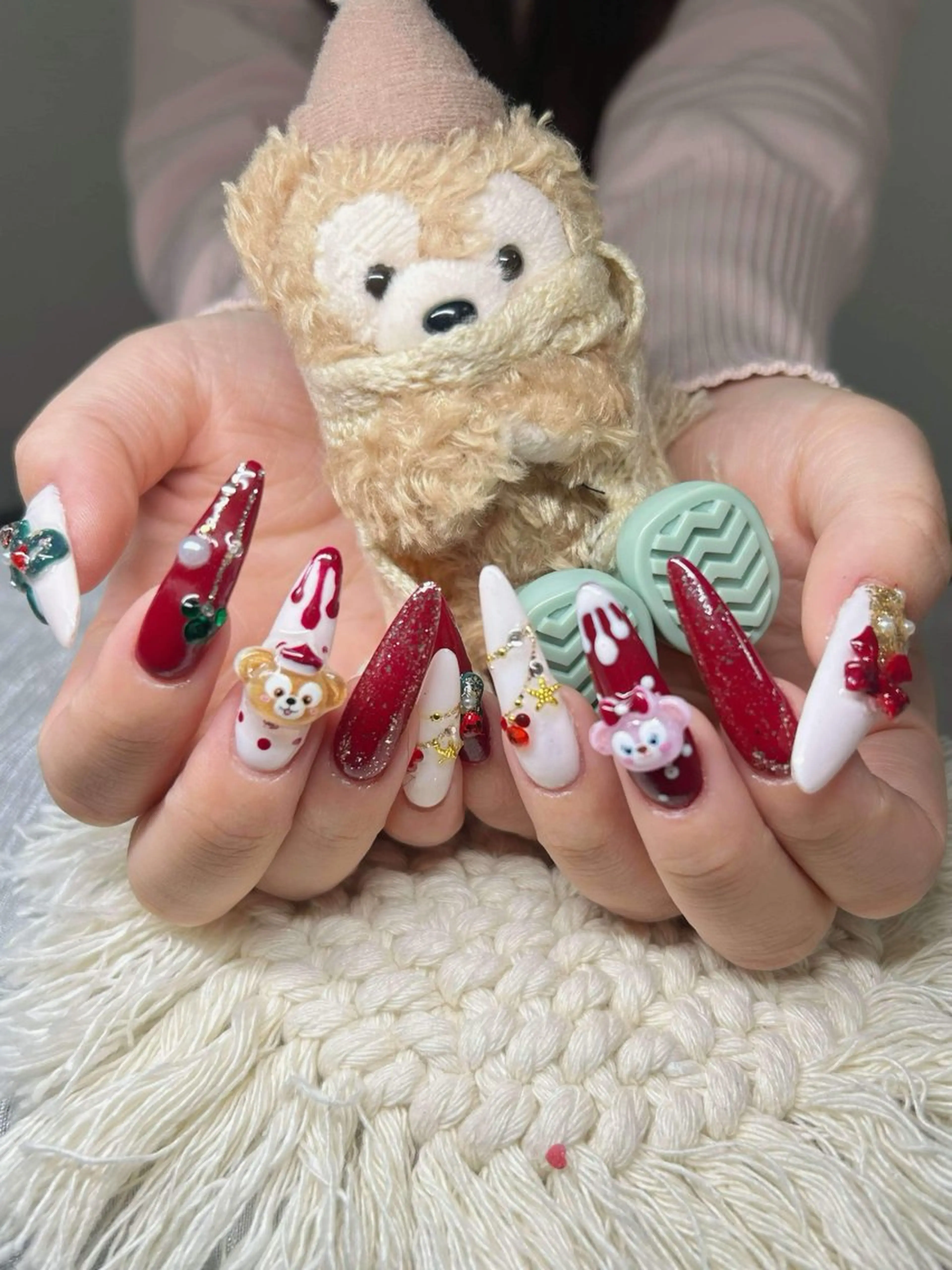 ネイル 長さ出し グラデーション キラキラネイル マグネットネイル ミラーネイル Lee Nails チップ長さだし専門店のネイルデザイン