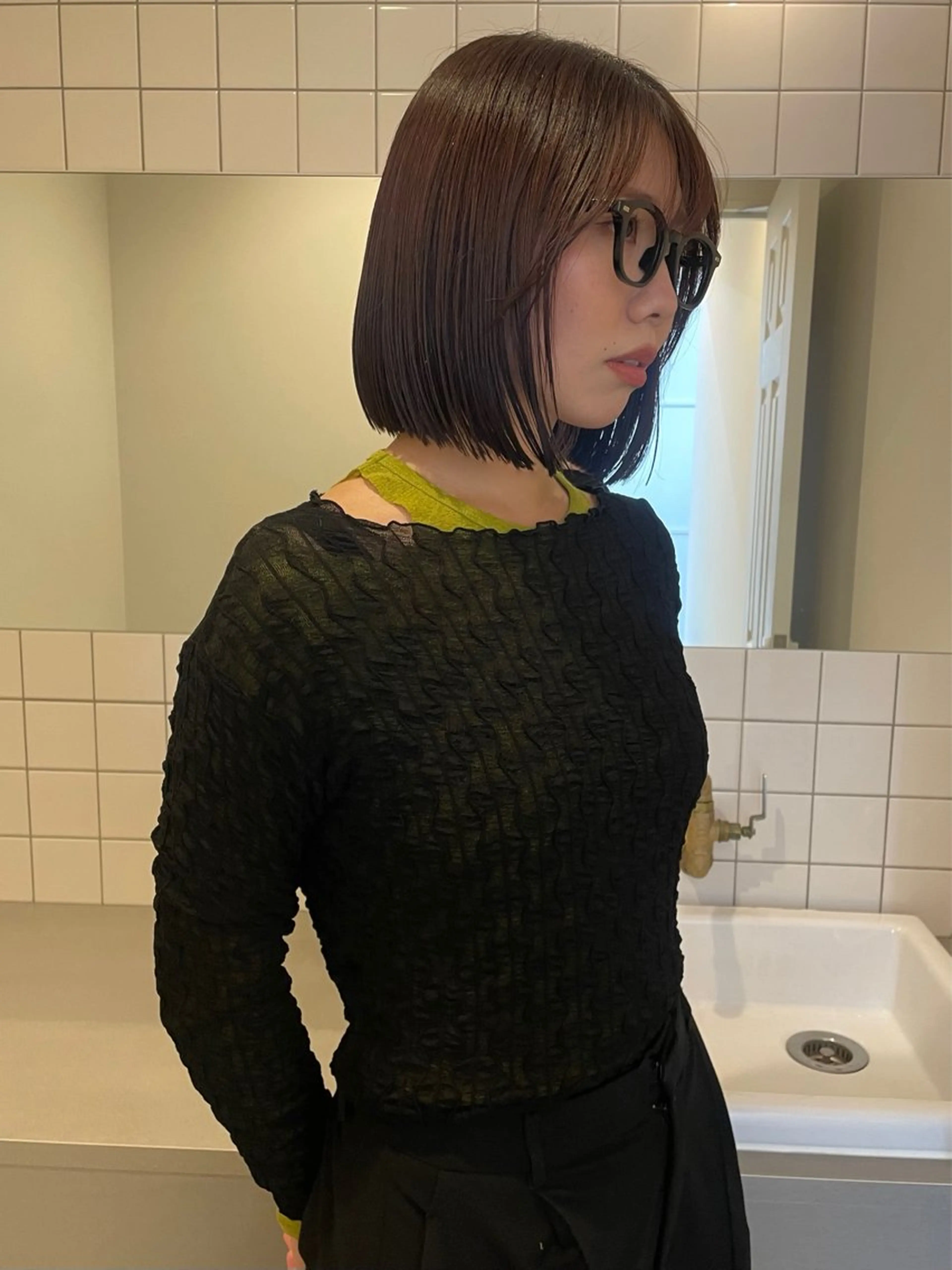 ミディアム ボブカットモデル/パ ーマ/harunaのヘアスタイル