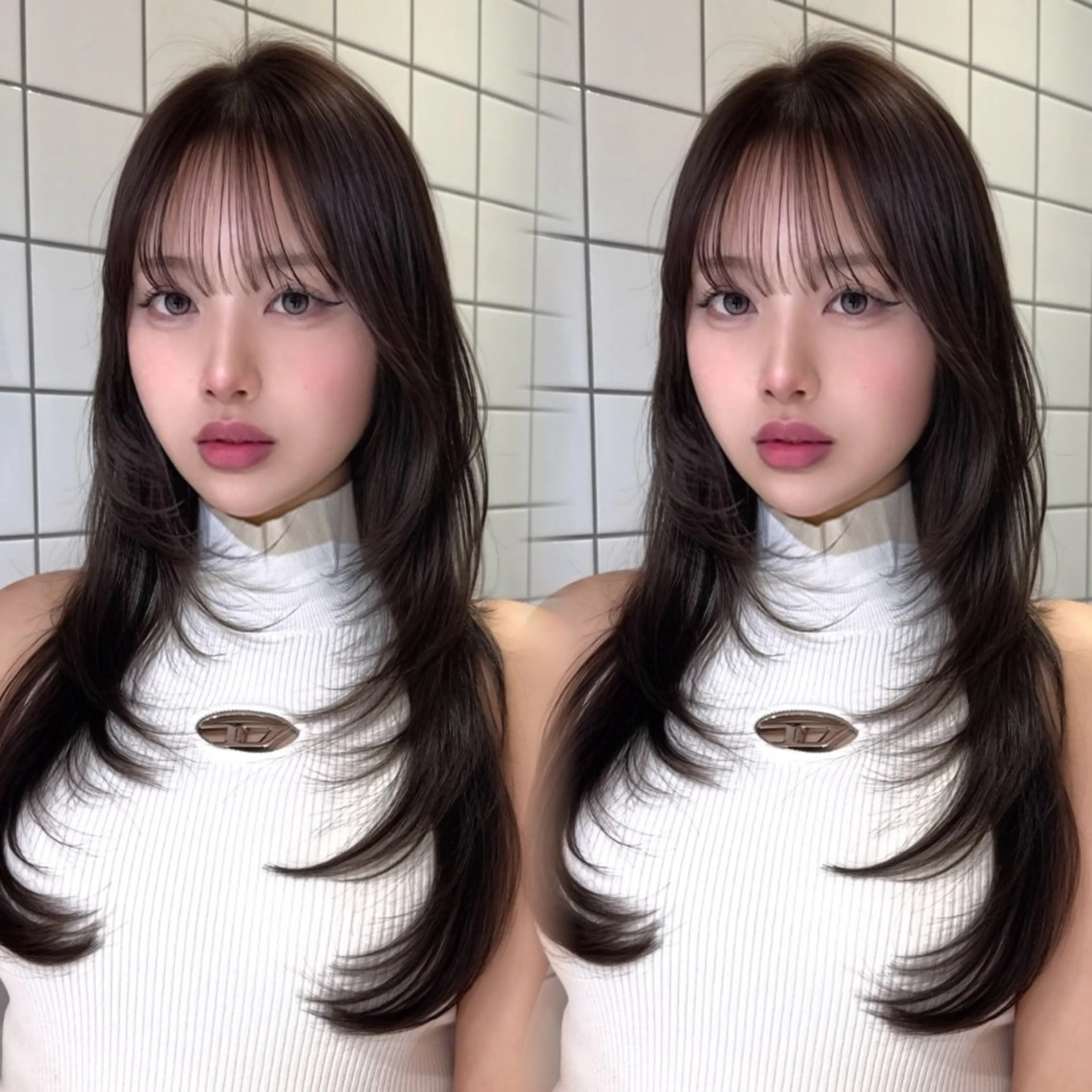 ロング カラー レイヤーカット カット ヘアカラー トリートメント ハッシュカット/ 艶カラー/RIN🩶のヘアスタイル