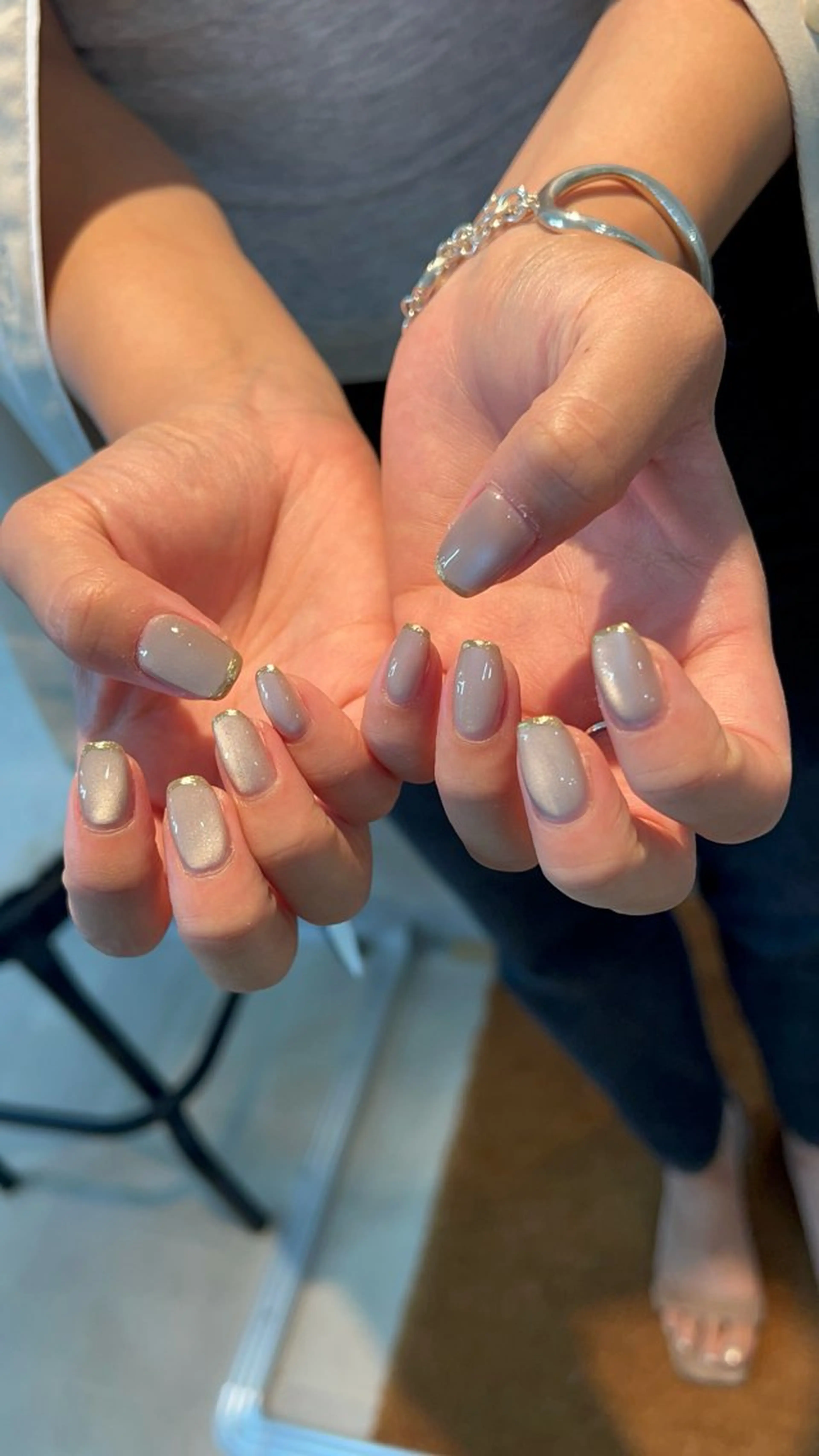 ネイル フラッシュネイル フラワーネイル ゴールド マグネットネイル ミラーネイル Free's nail Sakiのネイルデザイン