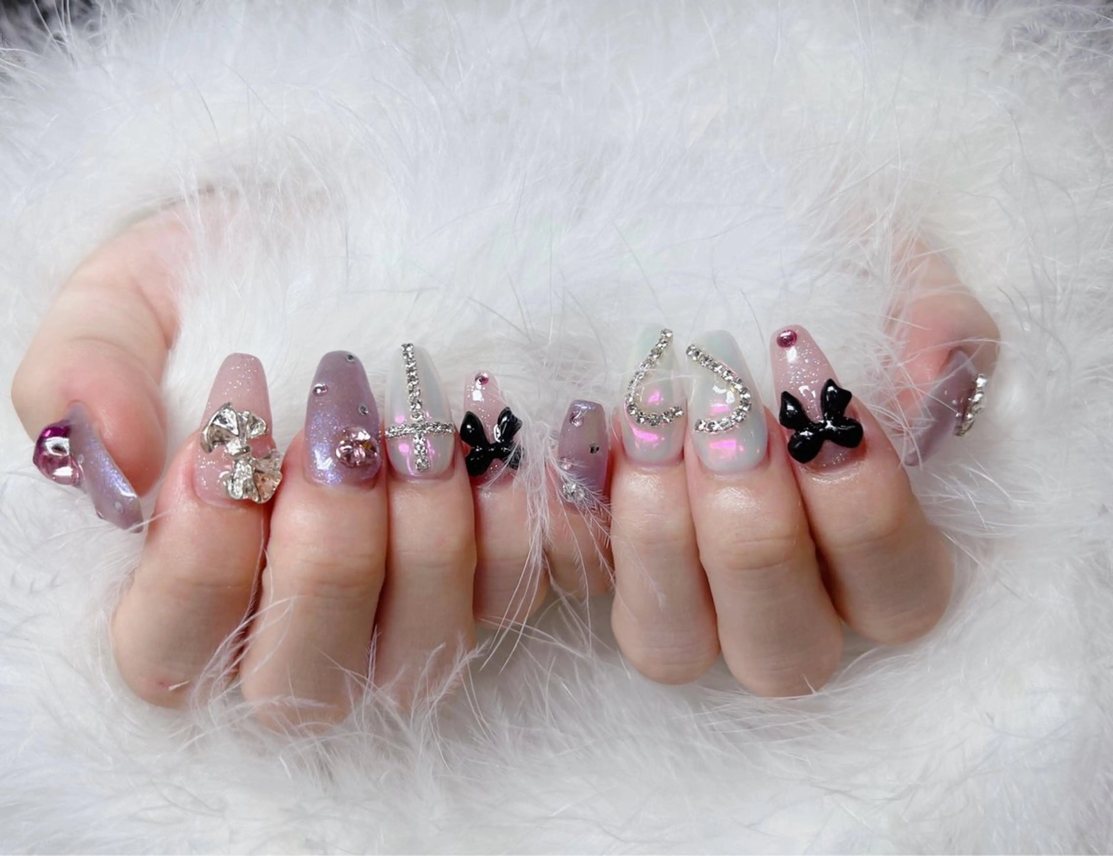 【アクリルチップ】チップ+ジェル長さ出し（パーツ付け放題）の写真