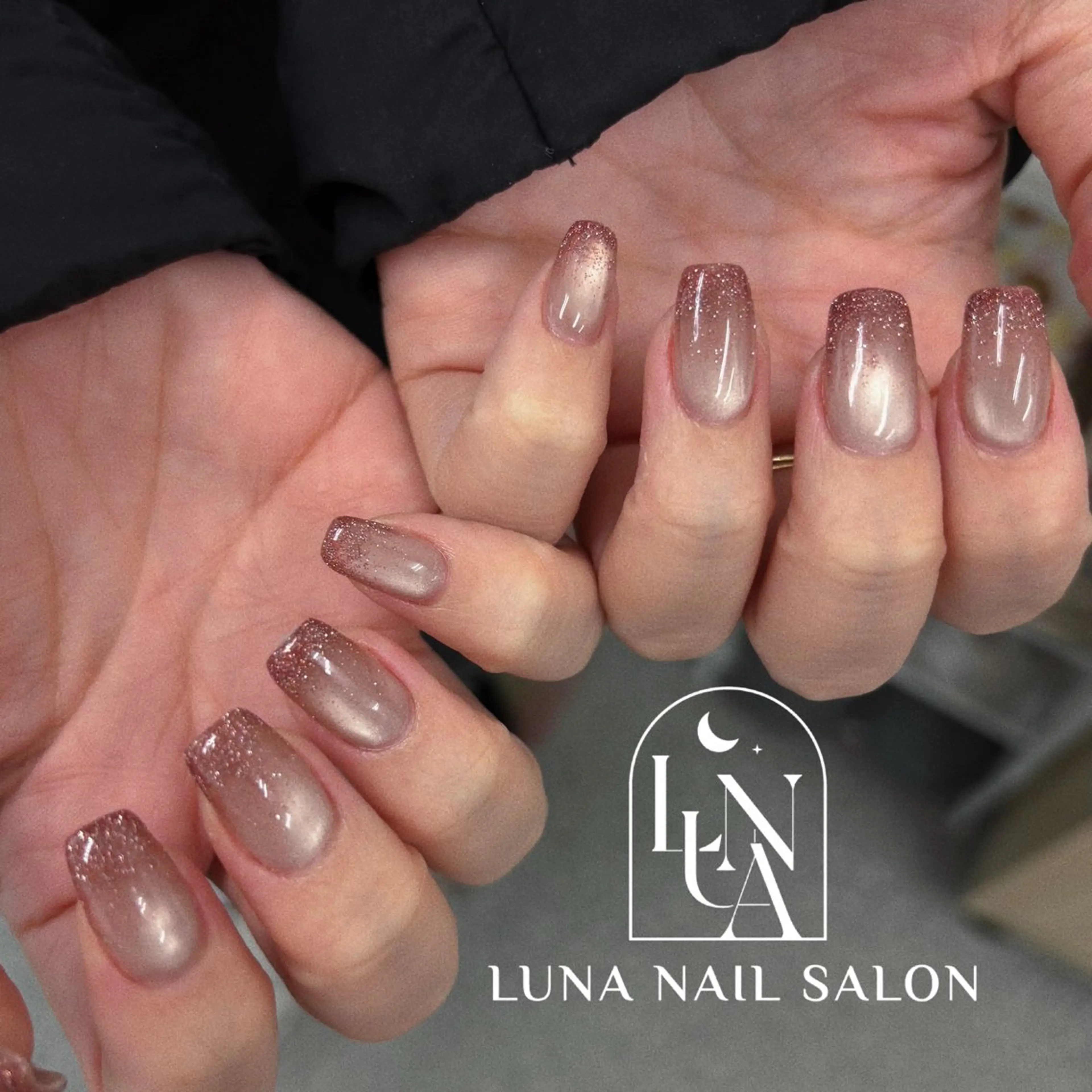 ネイル アートネイル フレンチネイル ジェルネイル ガラスフレンチ 韓国ネイル ハンドネイル ハンドケア LUNA Nail salon💕のネイルデザイン