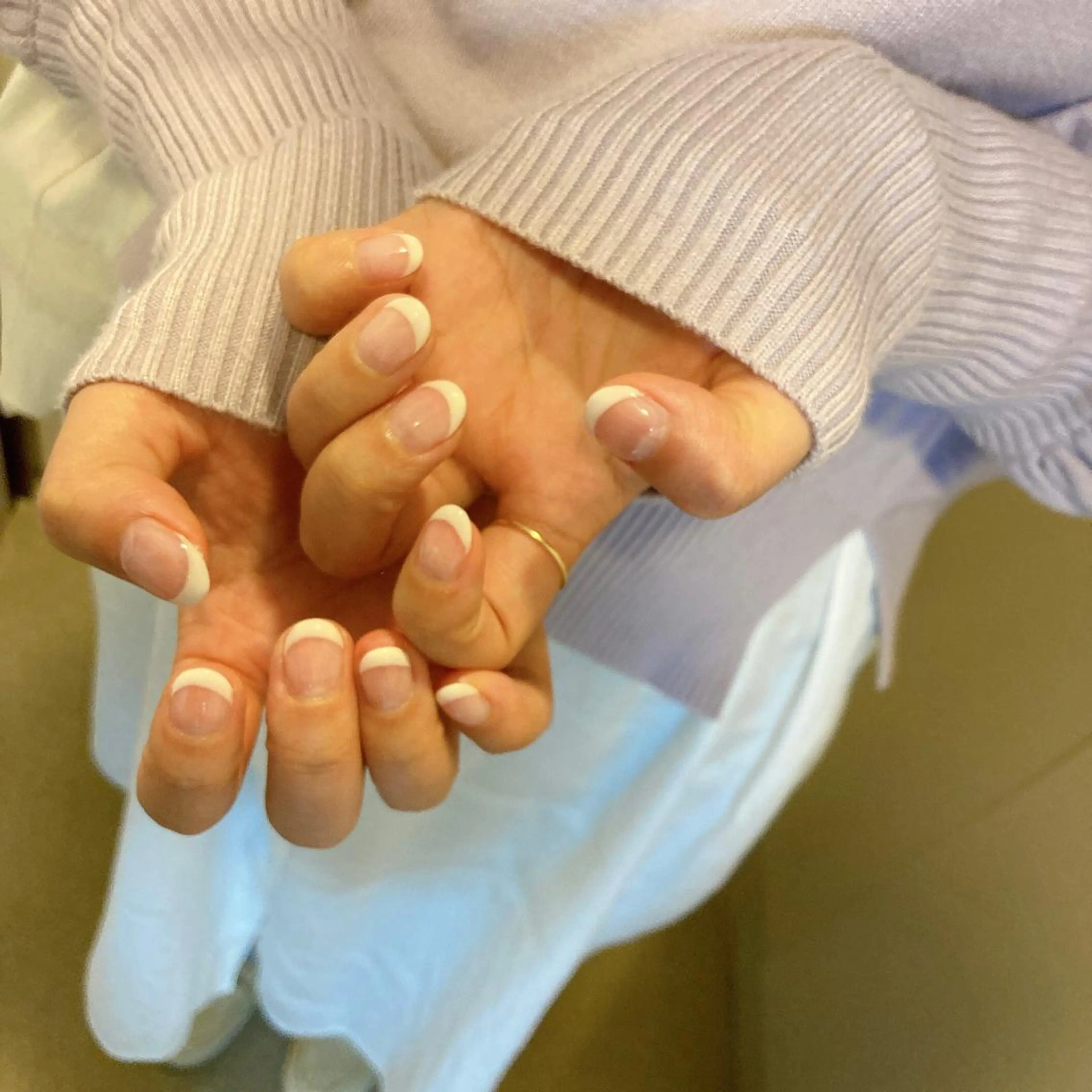 ネイル フレンチネイル ホワイト Mogu nail 二子玉川のネイルデザイン