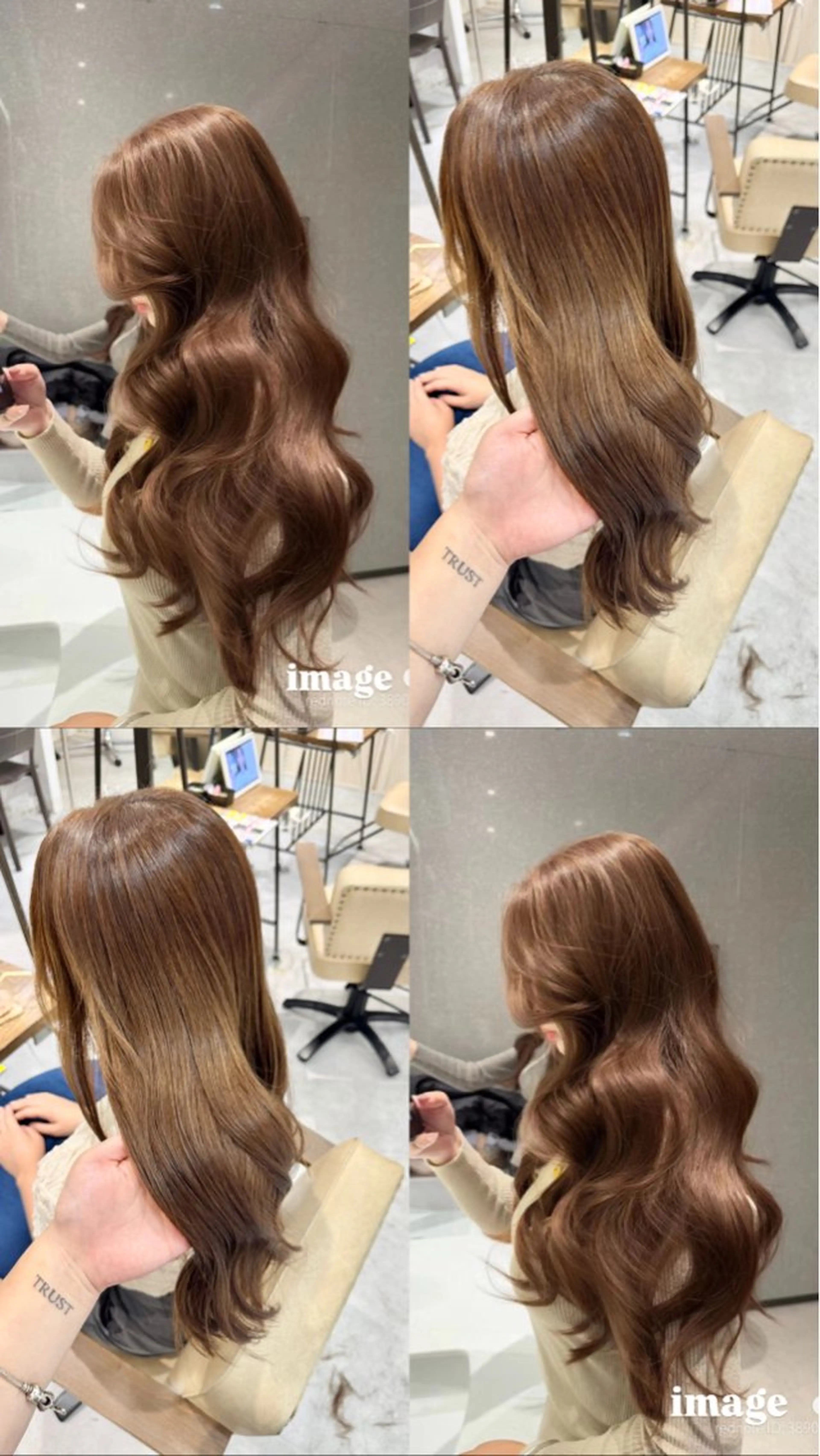 ロング カラー ブリーチ ブラウンカラー 透明感カラー ダブルカラー ブリーチなしカラー ヘアカラー Ouka/Wカラー/ 大人艶カラーのヘアスタイル