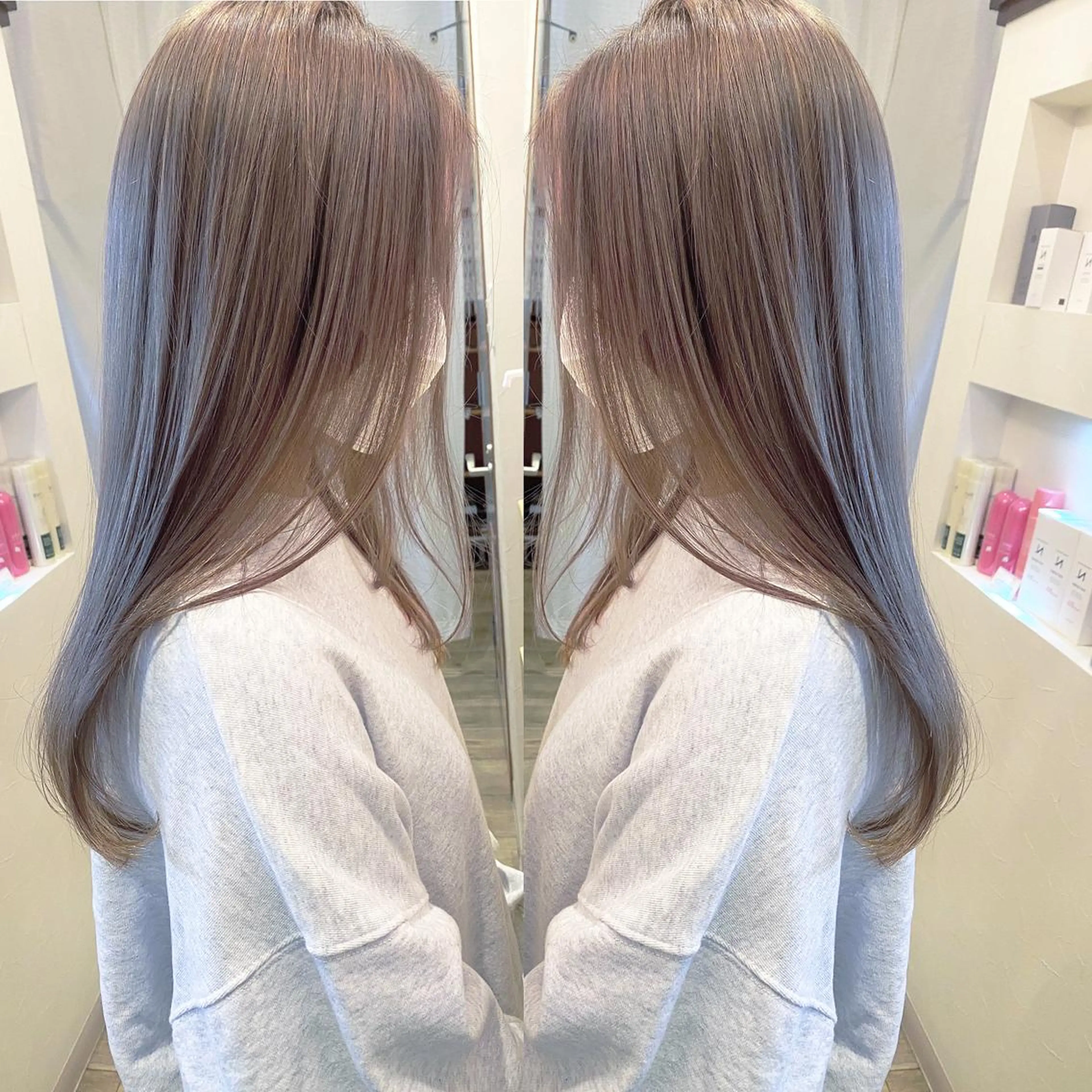 ミディアム カラー イルミナカラー カット ヘアカラー grand juteのヘアスタイル