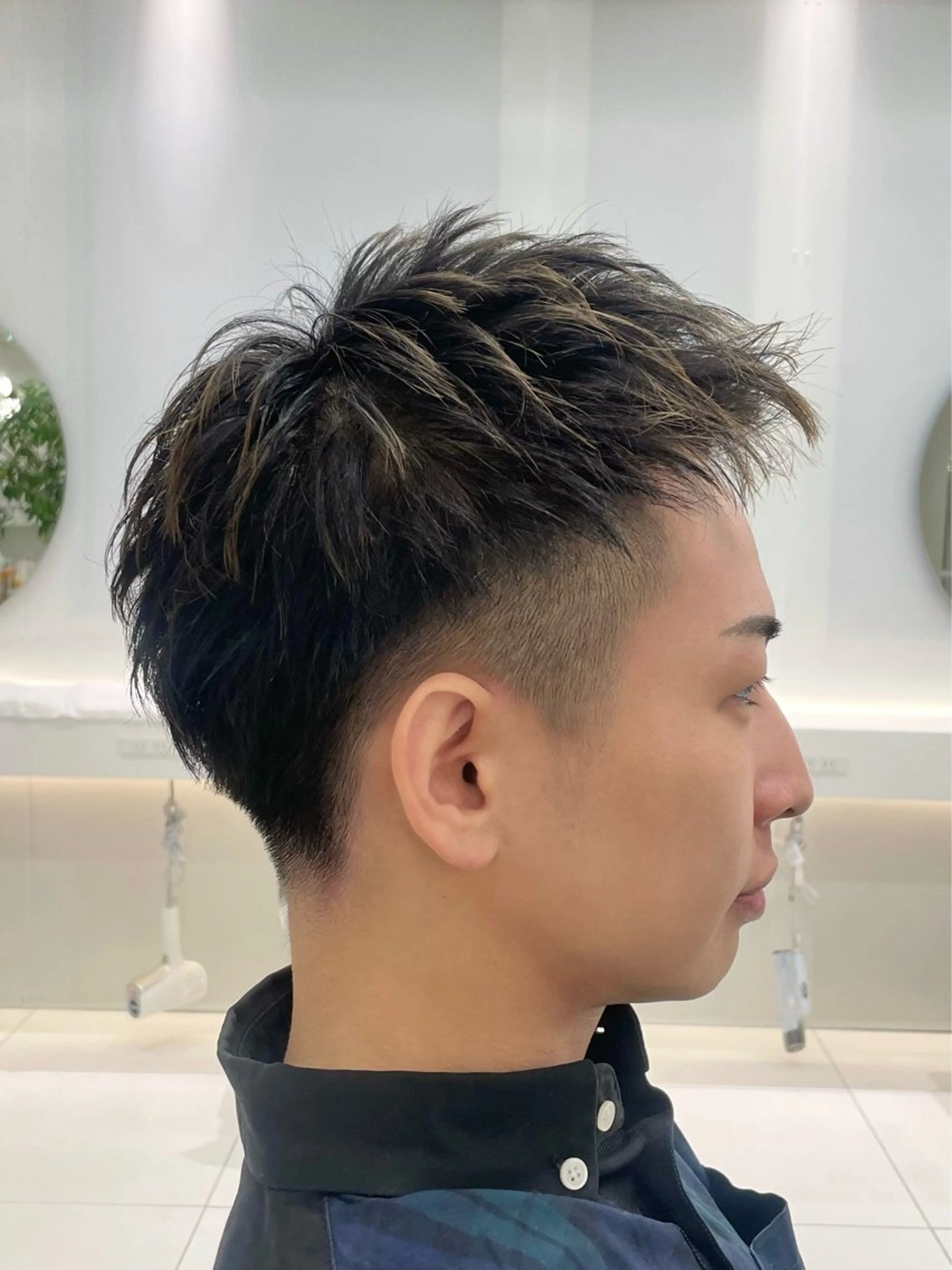 メンズ アップバング センターパート フェードカット マッシュ メンズパーマ カット ヘアセット メンズスタイル 🇰🇷パーマのヘアスタイル