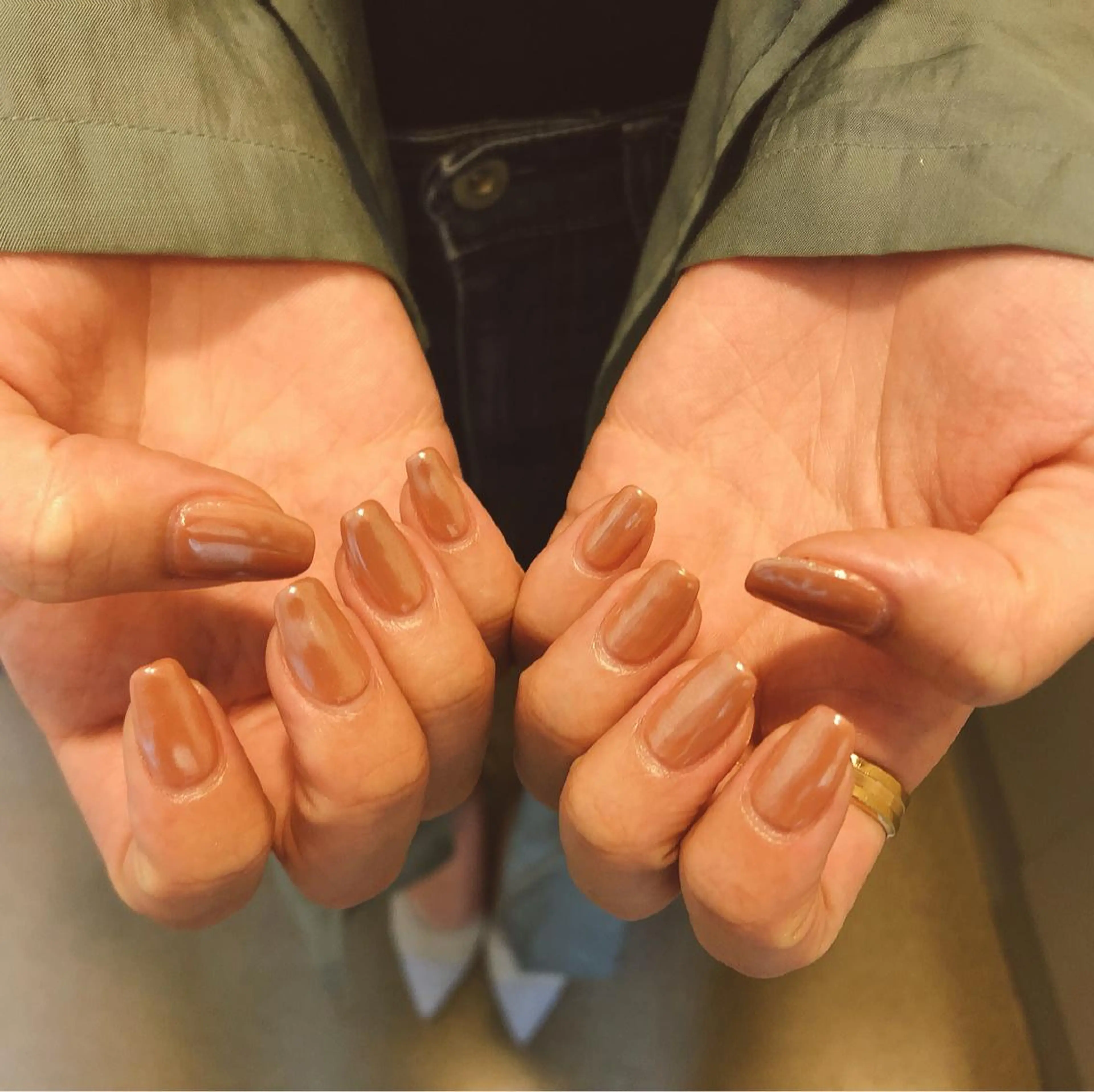 ネイル オーロラネイル ワンカラーネイル ハンドネイル Mogu nail 二子玉川のネイルデザイン