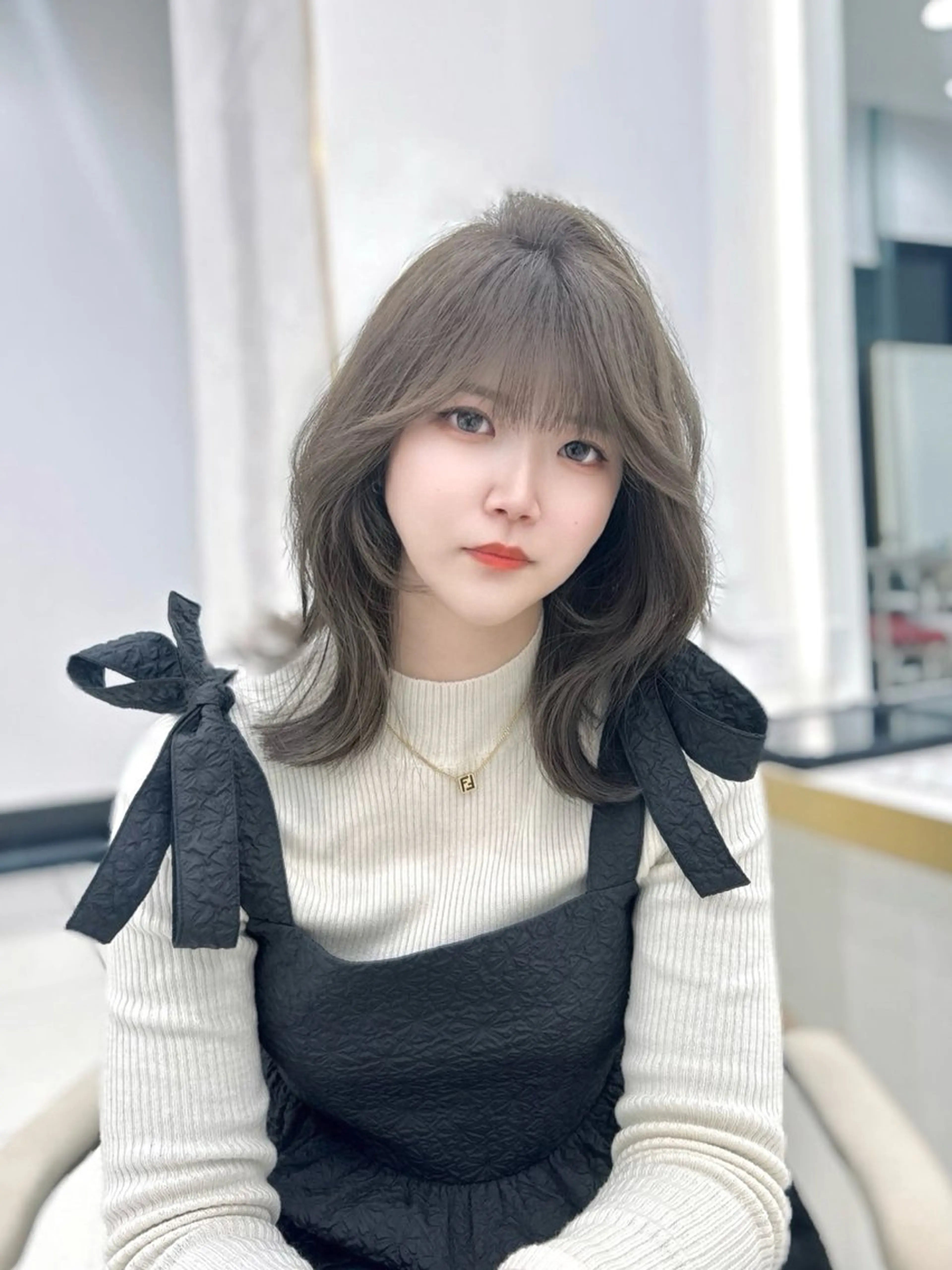 ミディアム 韓国顔まわり/前髪 /レイヤー/いつきのヘアスタイル