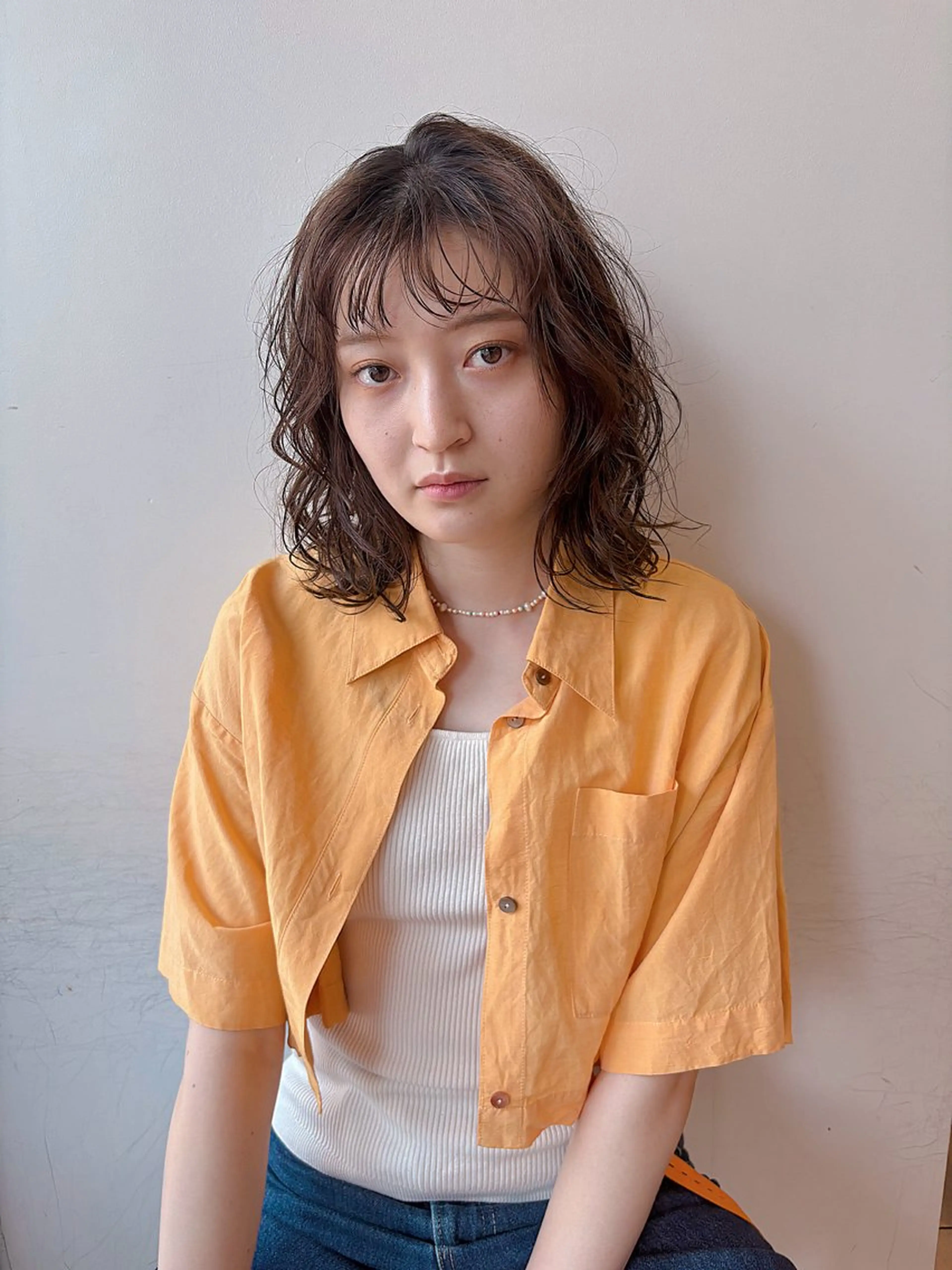 パーマ ニュアンスパーマ カット パーマ トリートメント ボブ/ミディアム 親しみやすさ/さくらのヘアスタイル