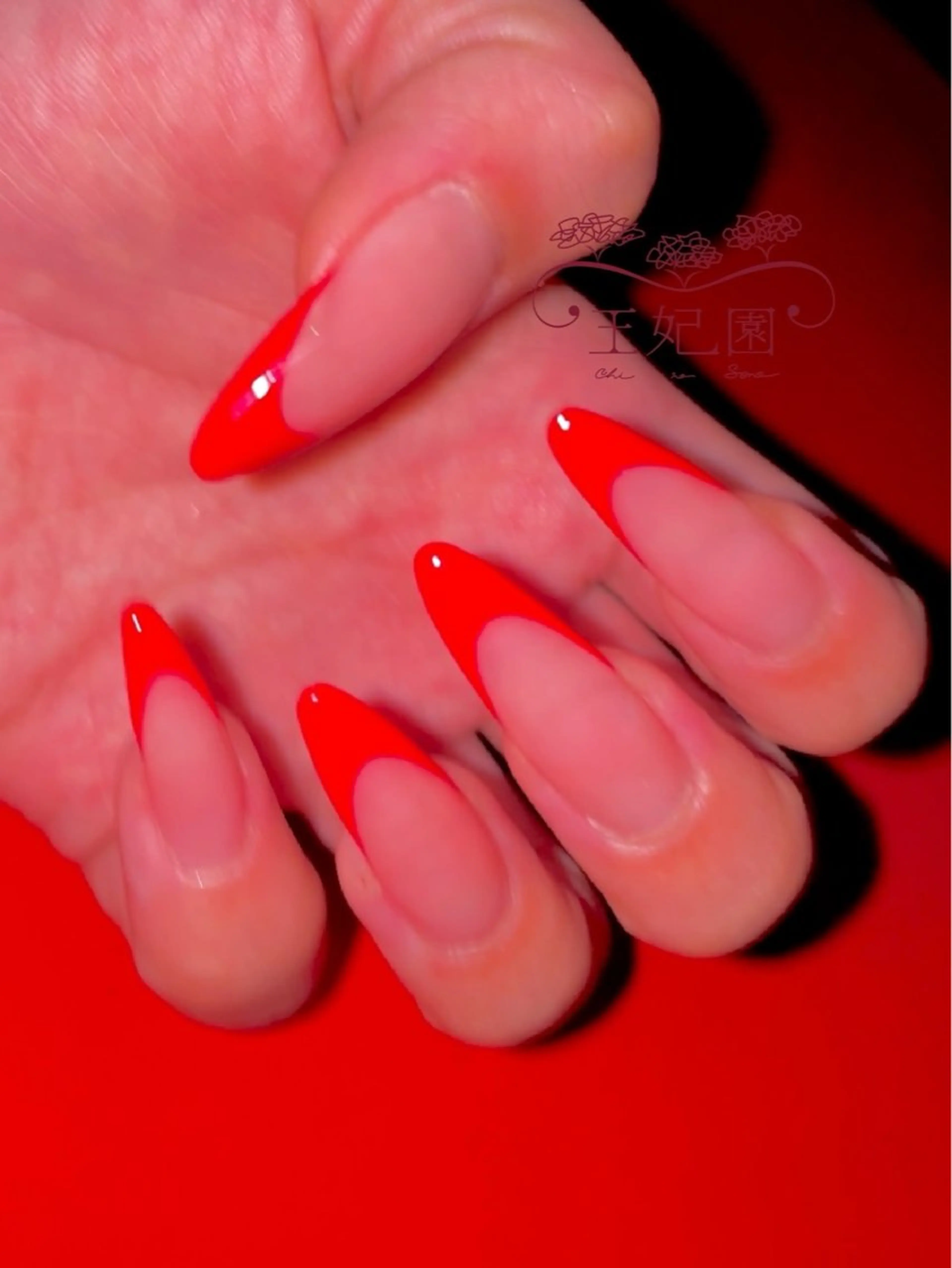 ネイル 赤色 nail salon王妃の園所属・王妃の園 ohinosonoのネイルデザイン