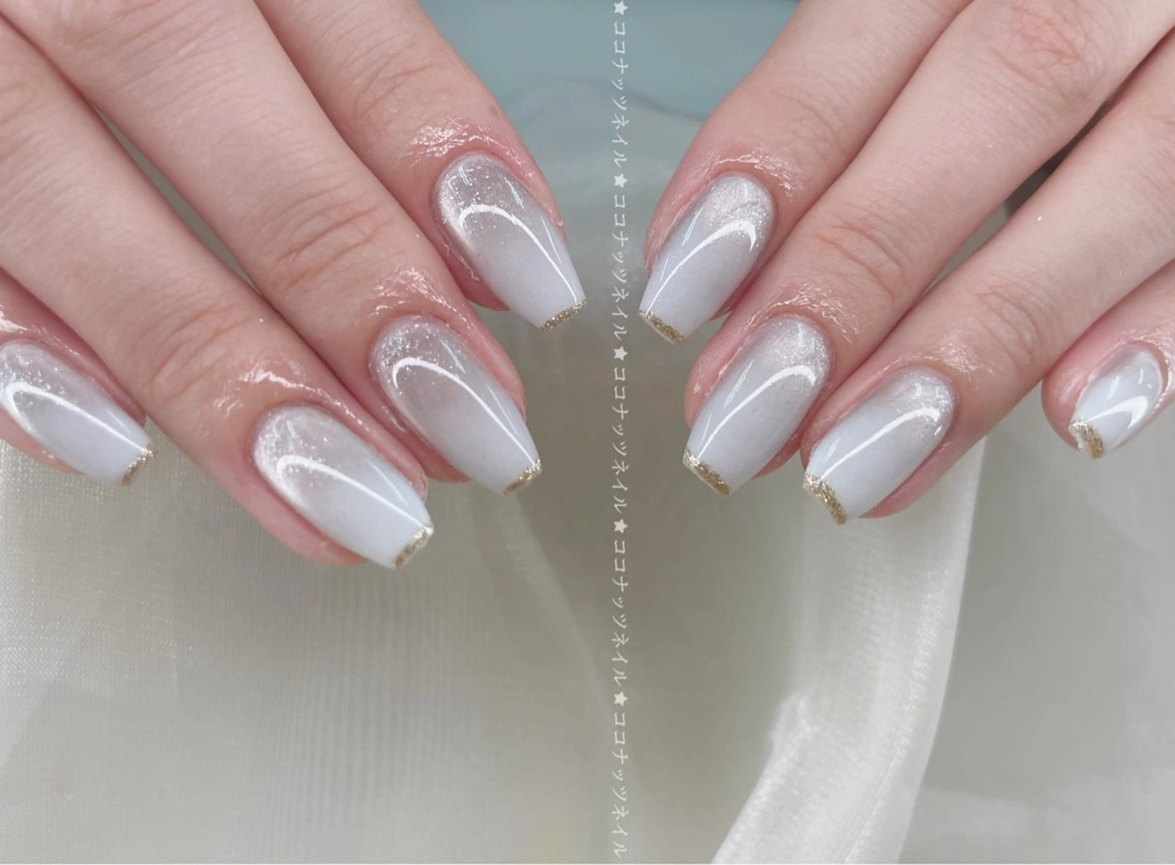 ネイル べっ甲ネイル フレンチネイル キラキラネイル マグネットネイル 大理石ネイル(マーブル) ハンドネイル 神田 ココナッツのネイルデザイン