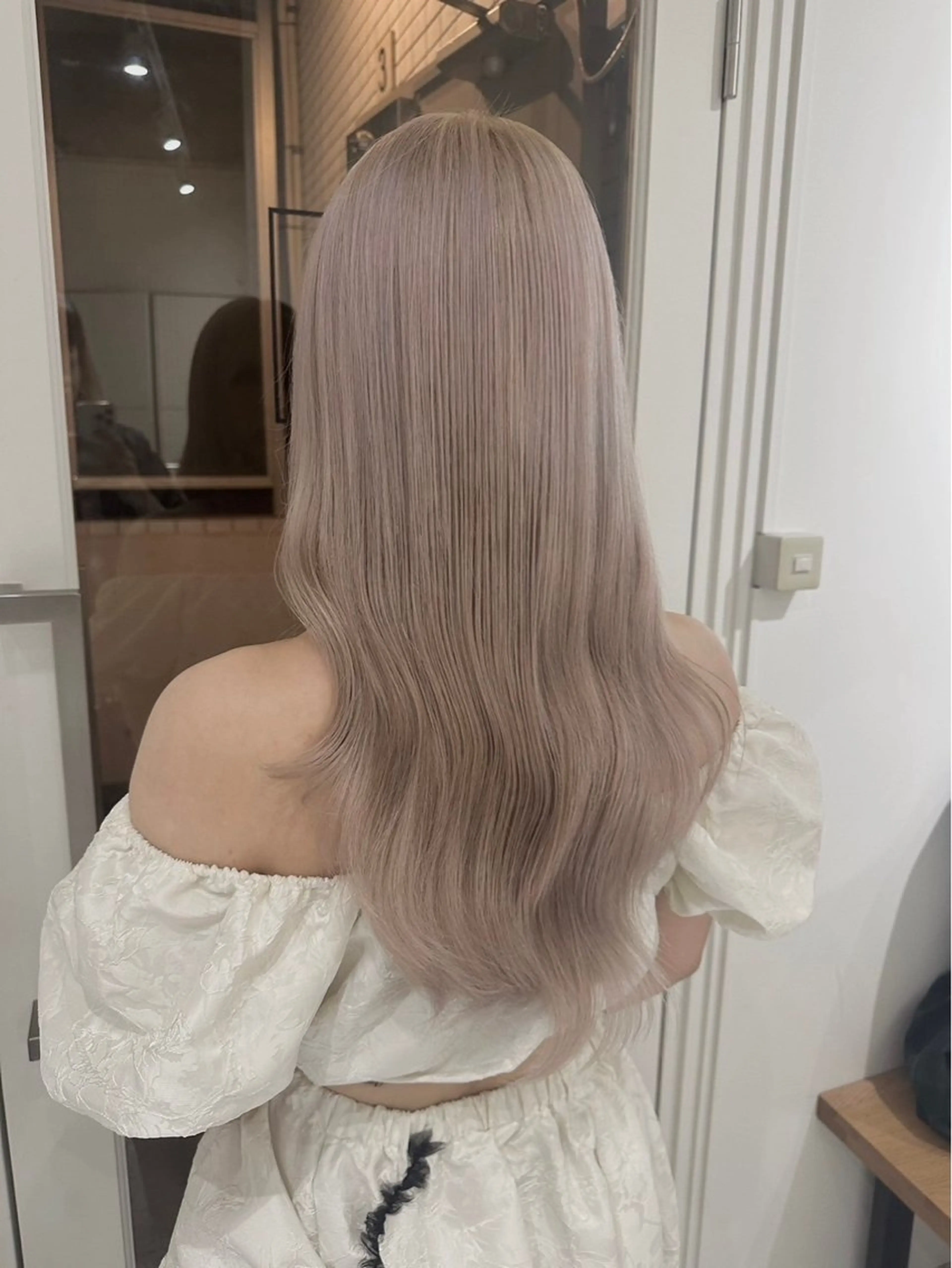 ロング カラー ベージュカラー ミルクティーベージュ ヘアカラー トリートメント ブリーチ/ボブ ショート/はらのヘアスタイル