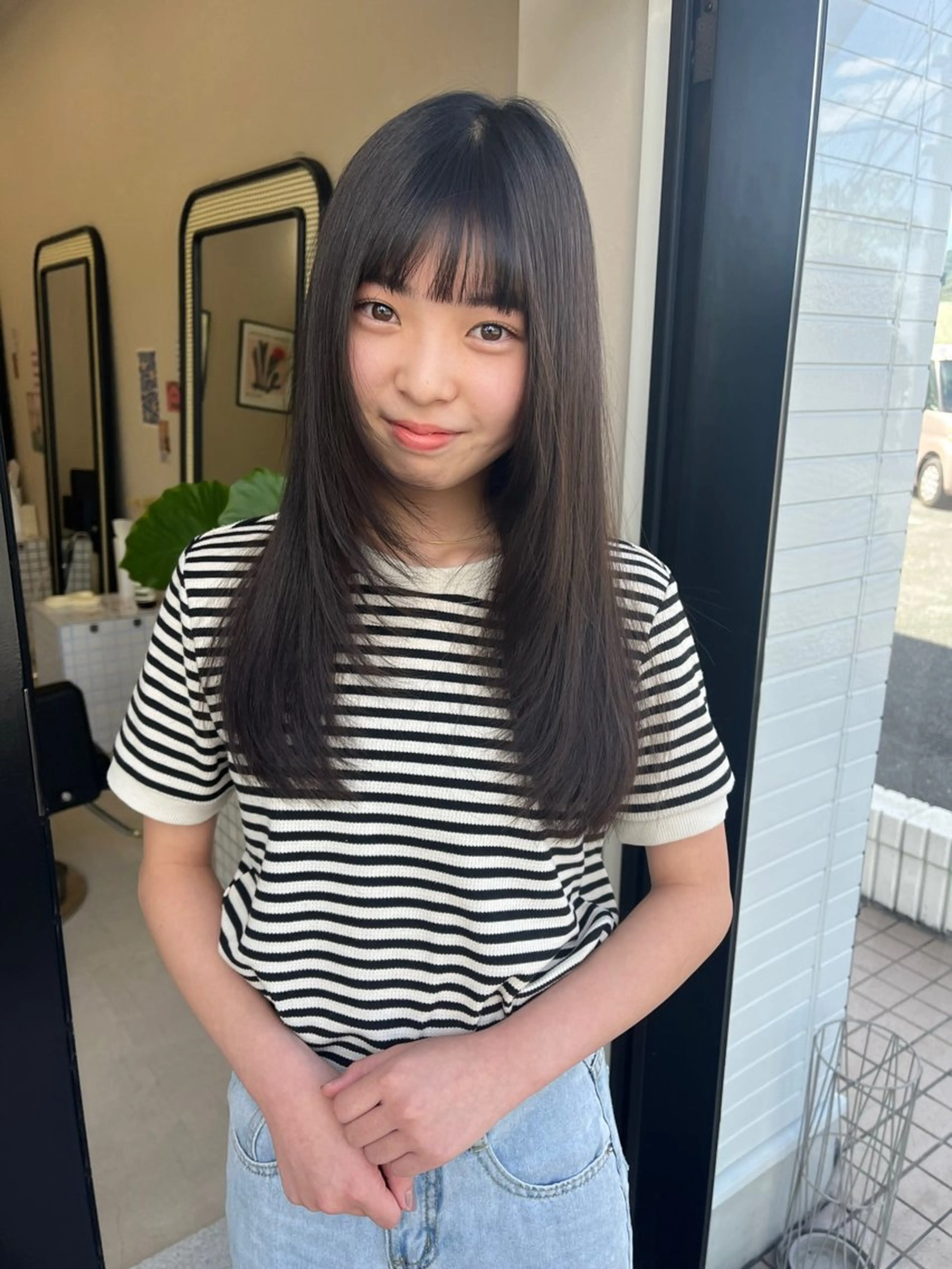 セミロング カラー ヘアアレンジ セミロングパーマ ブリーチ ケアブリーチ デザインカラー ダブルカラー カット umu.［韓国ヘア /ダウンパーマ］のヘアスタイル