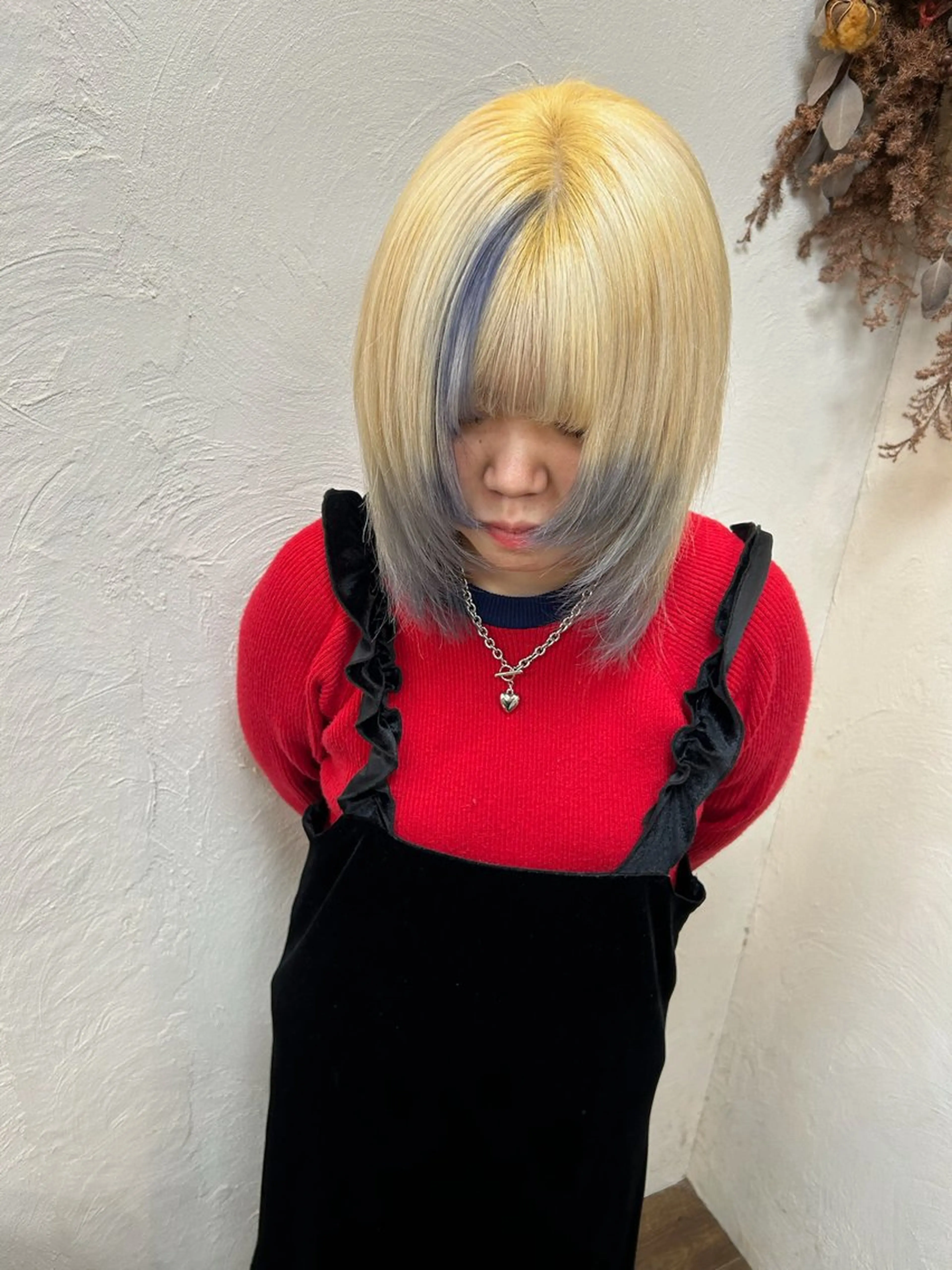 ミディアム カラー デザインカラー 徳 永のヘアスタイル