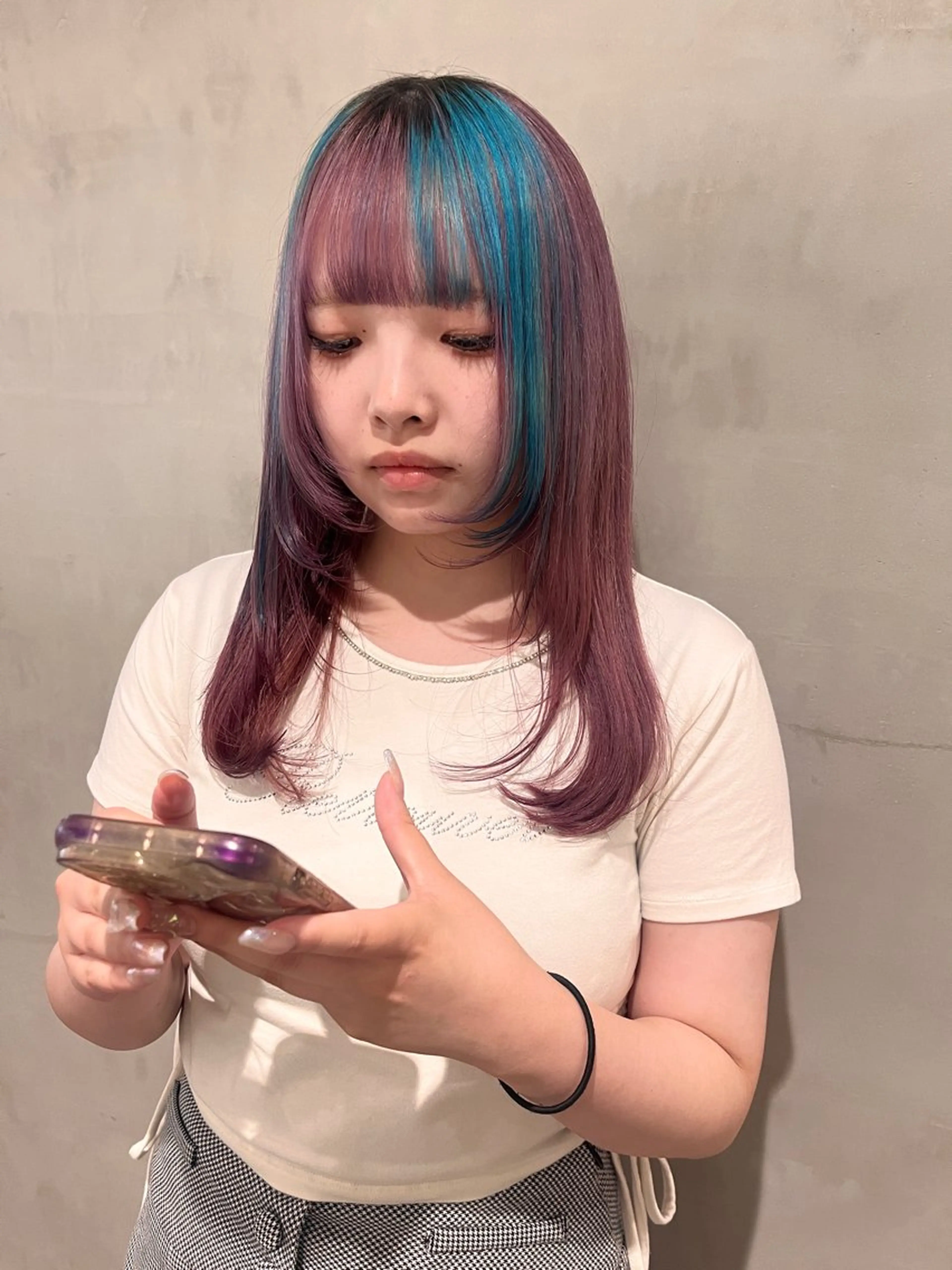 セミロング カラー ラベンダーカラー ピンクカラー ピンクラベンダー カット トリートメント 顔まわり/暖色 可愛い特化🎀ゆうなのヘアスタイル