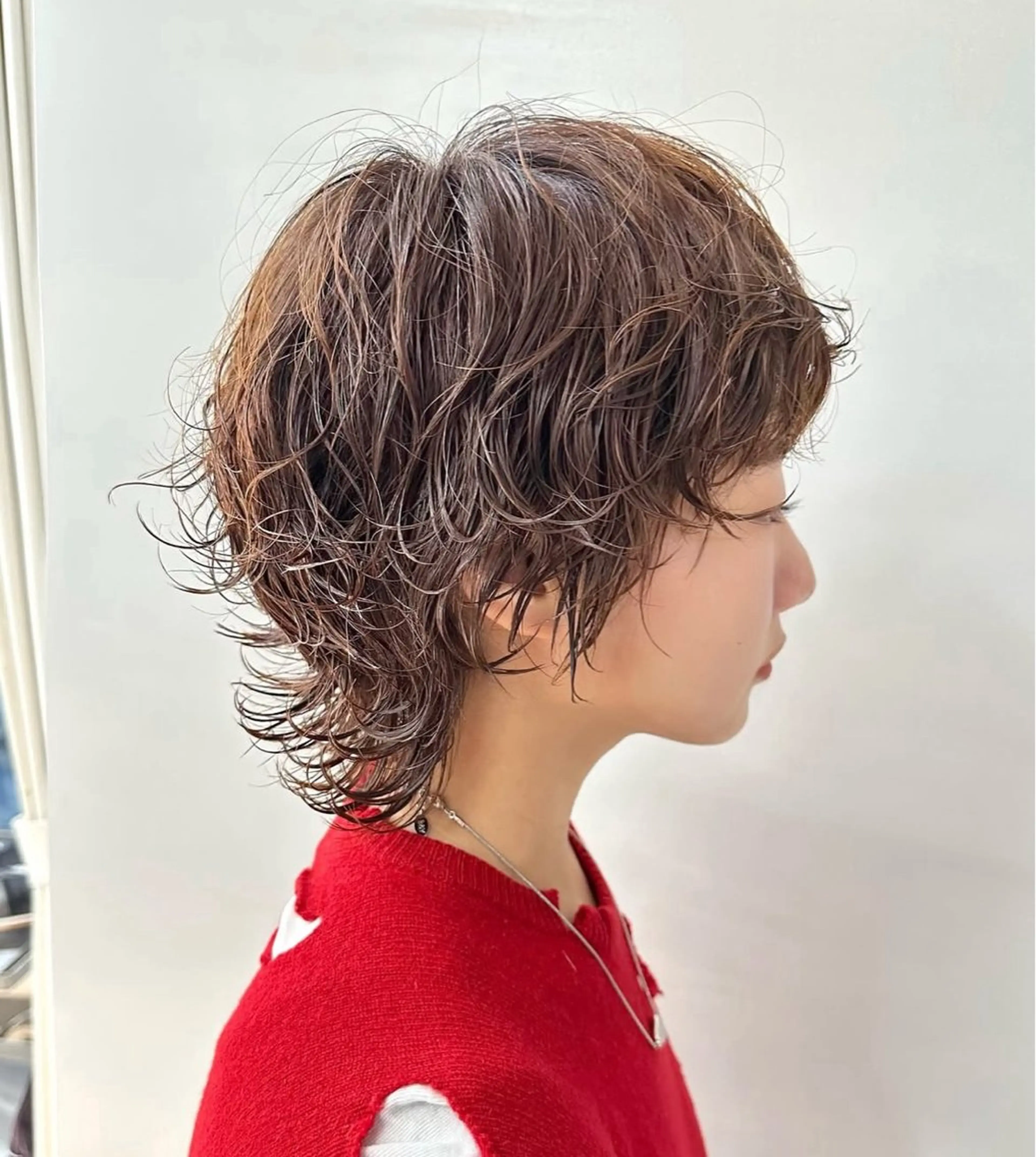 ショート パーマ 顔まわり/ボブウルフ 🤍愛唯(めい)のヘアスタイル