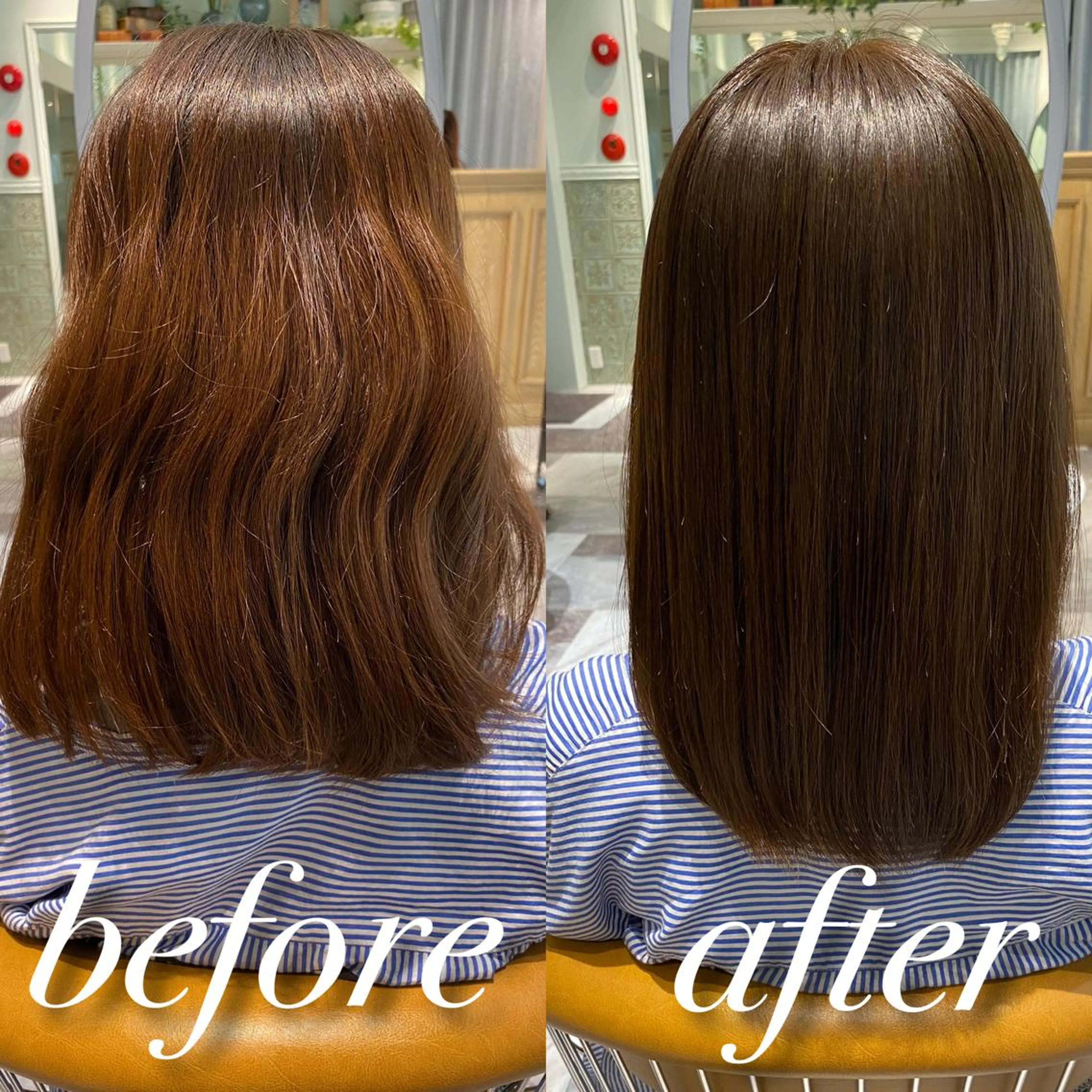 セミロング カラー ヘアカラー 縮毛矯正 トリートメント レイヤーカット/ 顔周り 五島巨幹のヘアスタイル