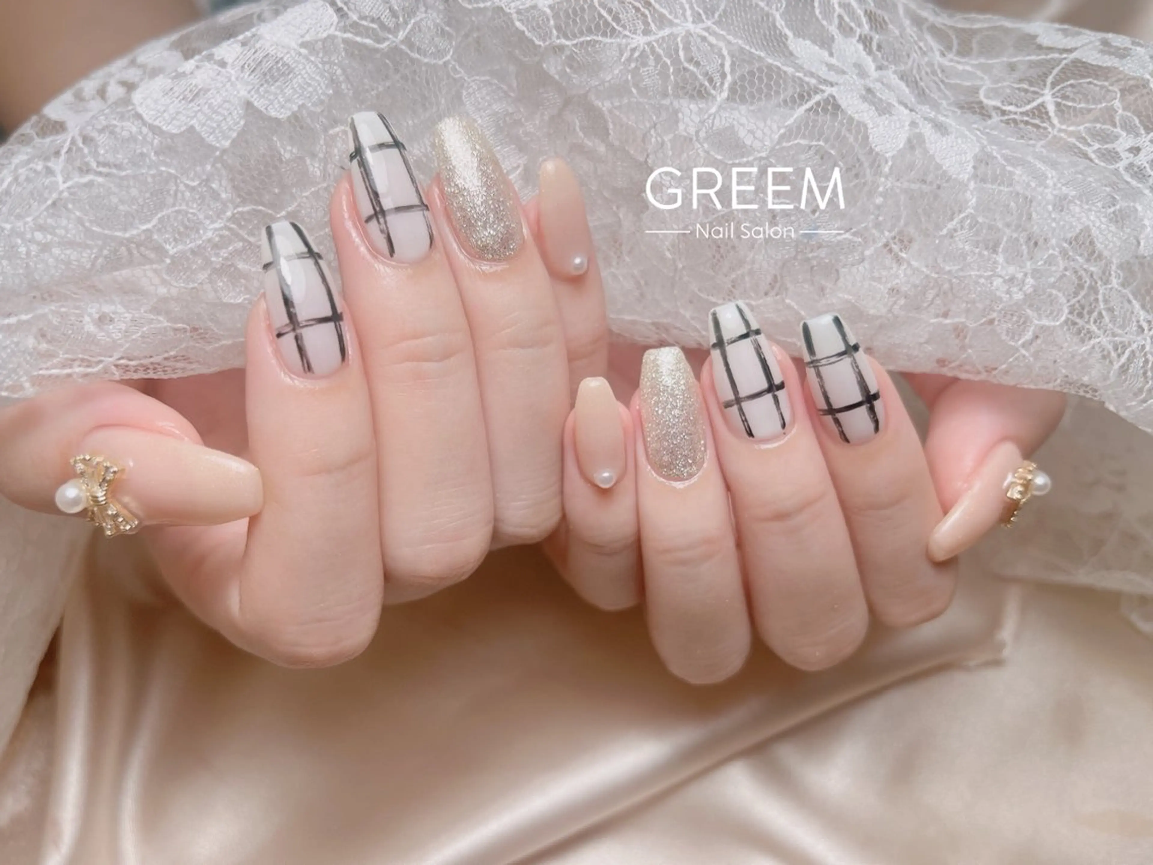 ネイル フラッシュネイル ジェルネイル マグネットネイル ワンカラーネイル パラジェル ハンドネイル GREEM グリームのネイルデザイン