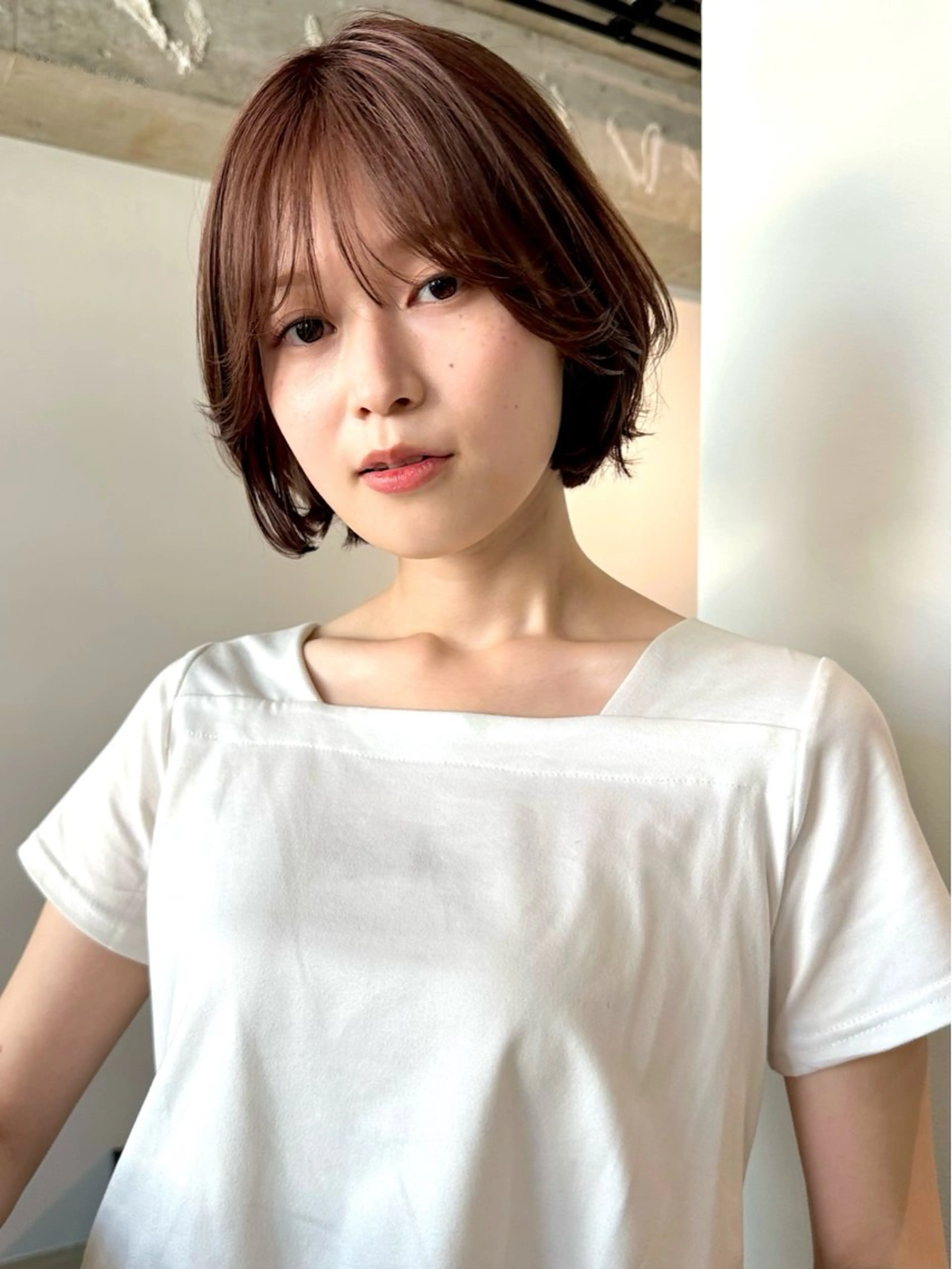 ショート カラー パーマ 🫧小顔×似合わせ× 透明感カラー🫧のヘアスタイル