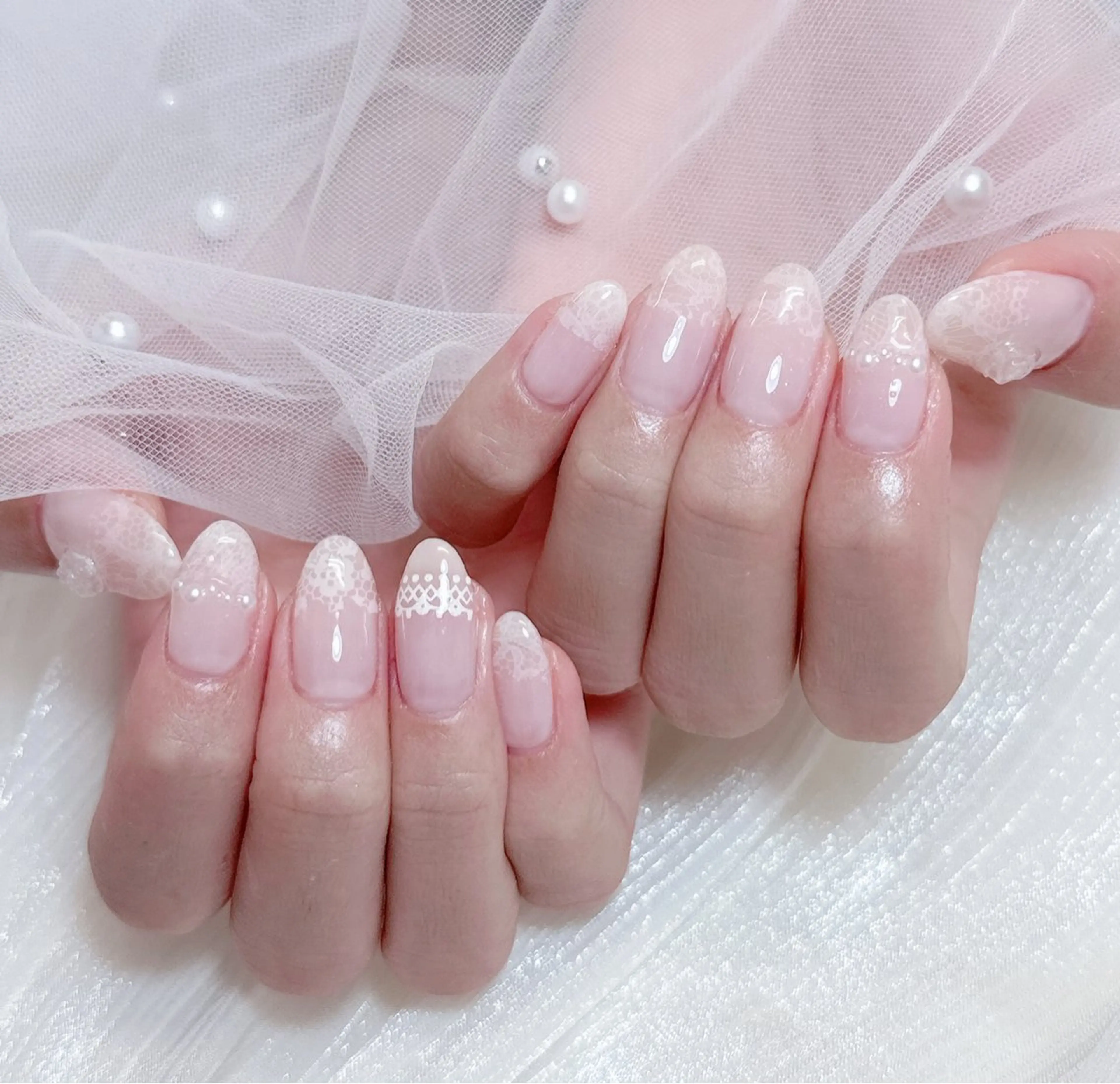 ネイル チークネイル フレンチネイル グラデーション キラキラネイル 韓国ネイル ハンドネイル 陳 rinaのネイルデザイン