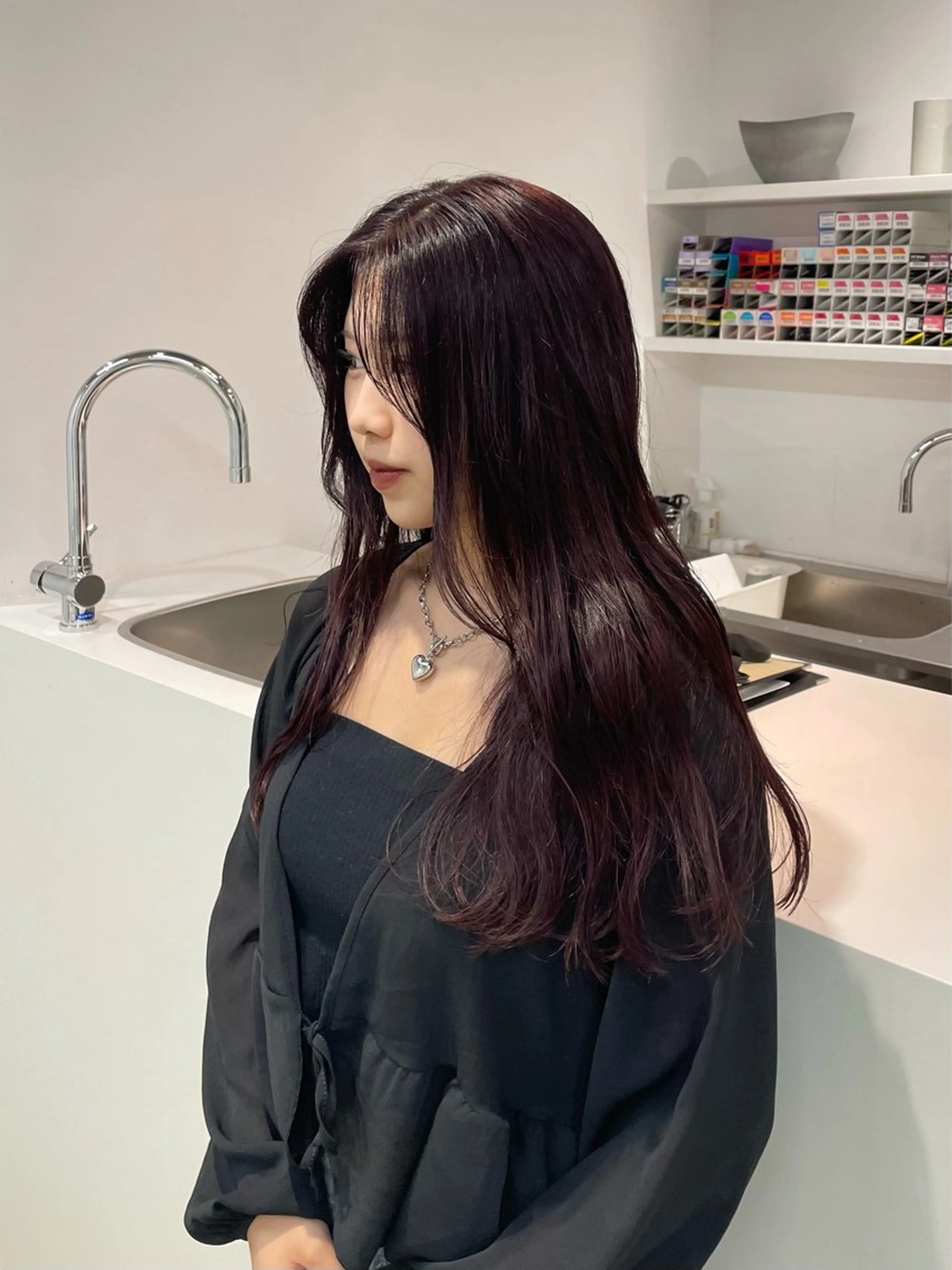 ロング カラー カット ヘアカラー H I ＮＡのヘアスタイル