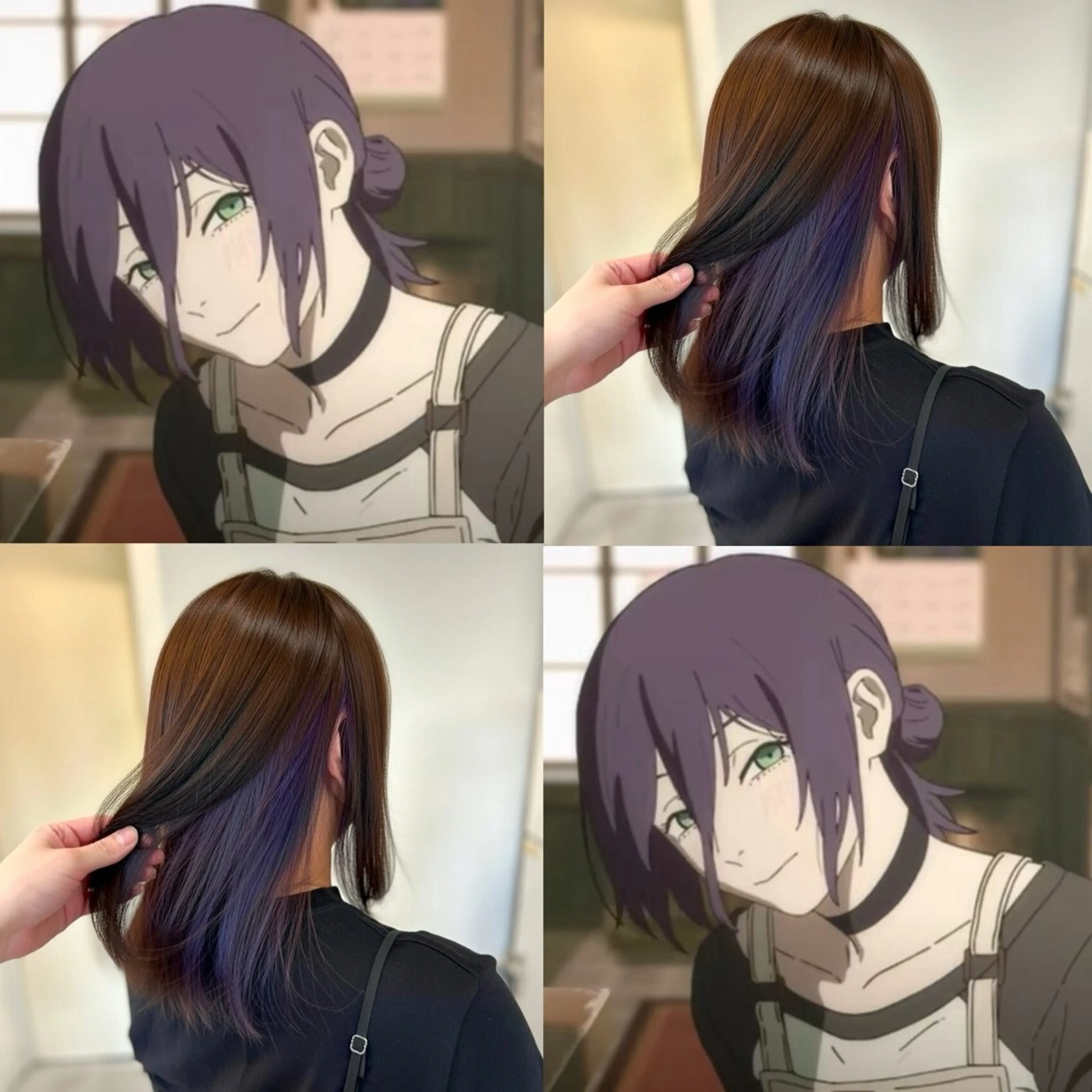 セミロング カラー ブリーチ インナーカラー ヘアカラー インナー/2次元/ 推しカラー/しゅうとのヘアスタイル