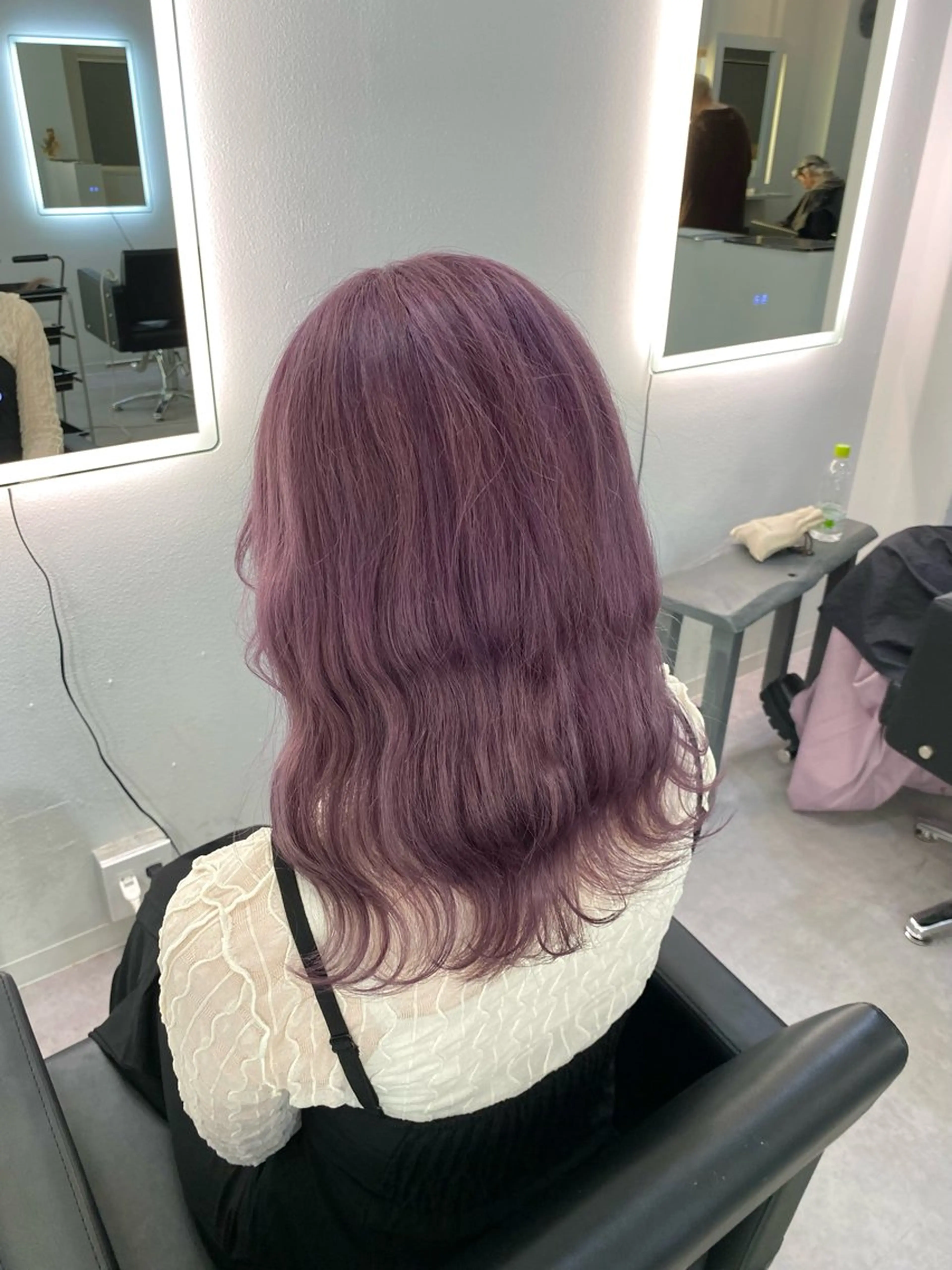 カラー ベージュカラー ブリーチ ダブルカラー グレージュ ハイトーンカラー ミルクティーベージュ /ピンク/大阪/堀江のヘアスタイル