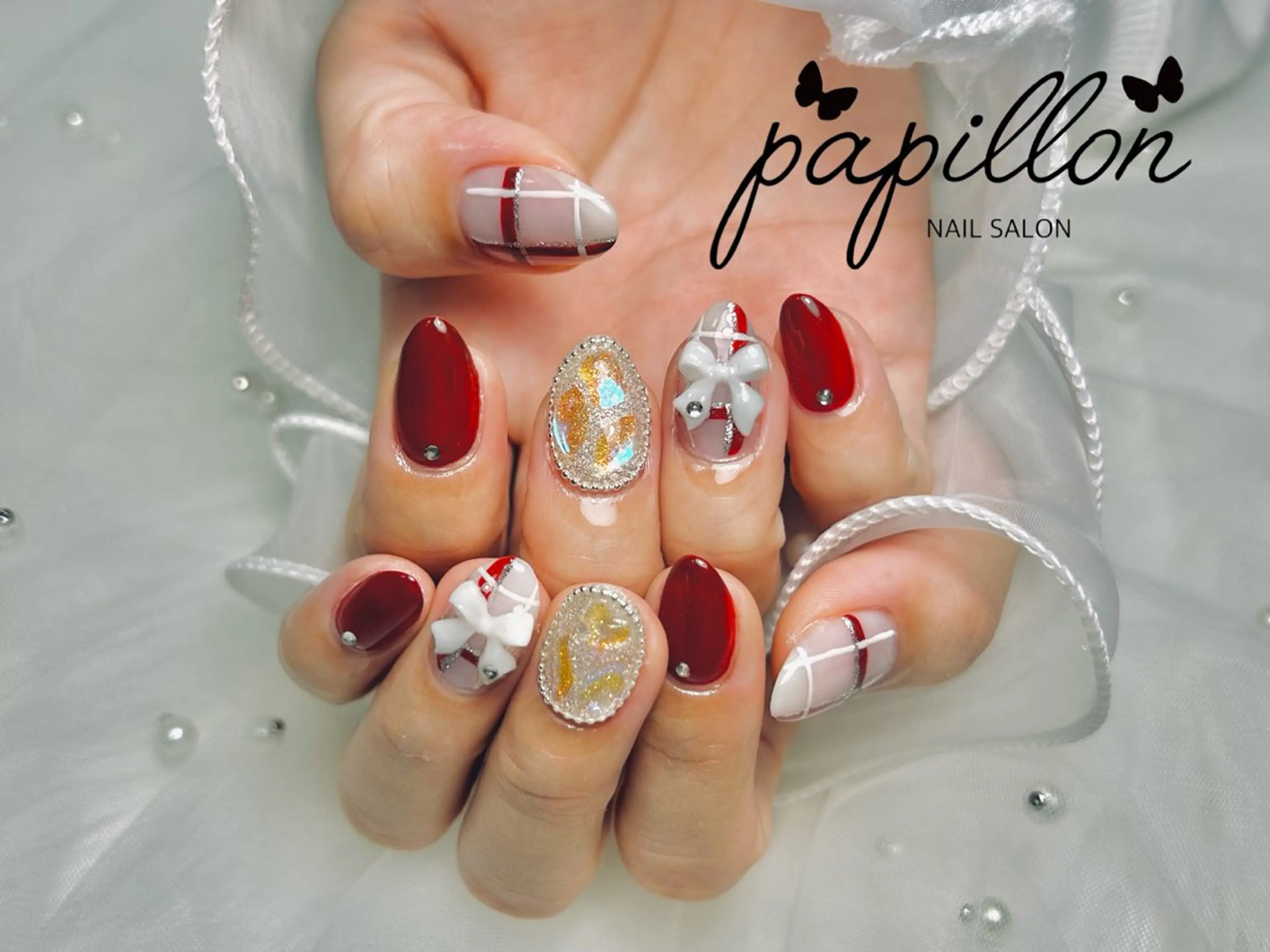 ネイル ボルドー NAILSALON　papillon所属・NAILSALON papillonのネイルデザイン